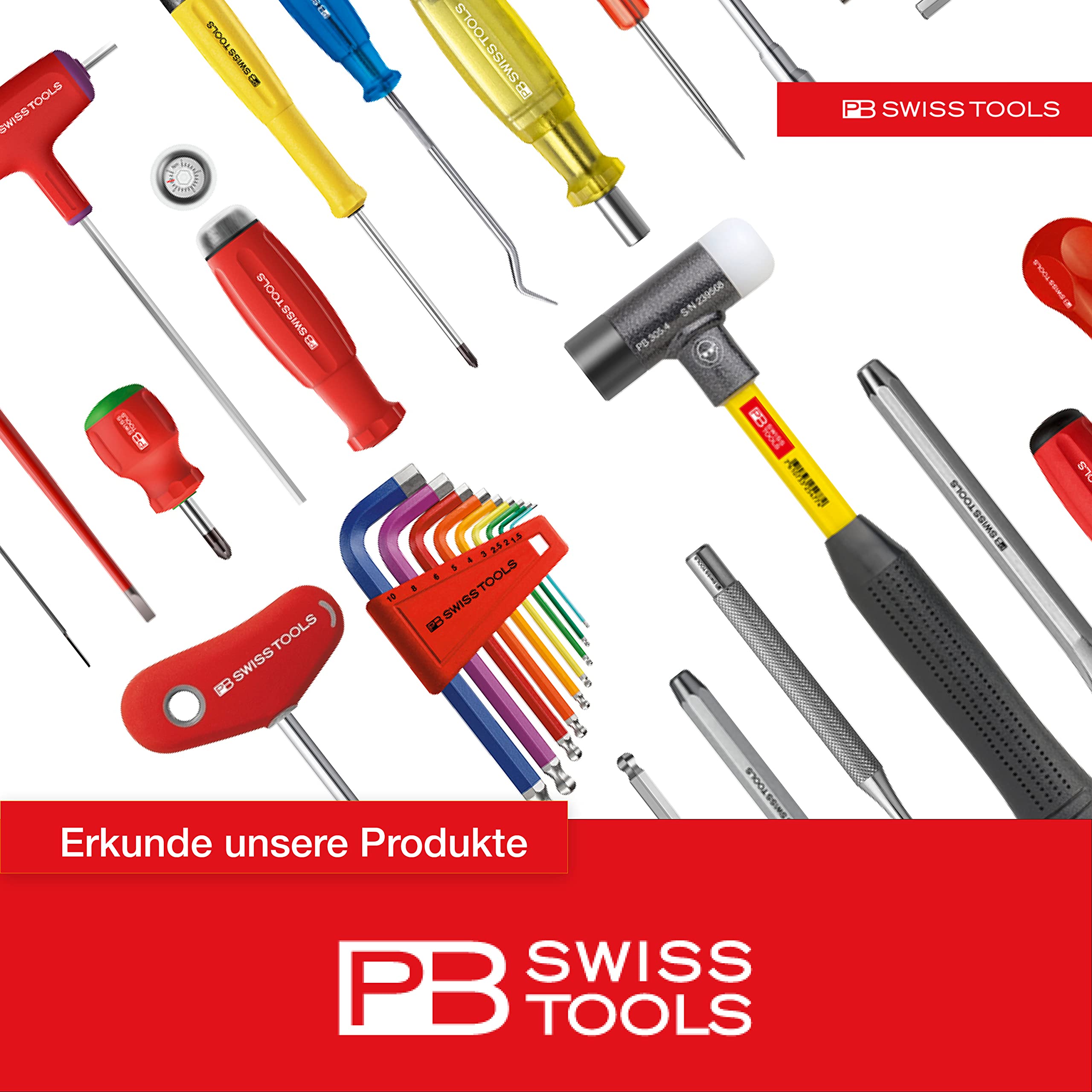PB Swiss Tools 9-Piece Safety Hex Key L-Wrench Set (1.5-10mm) with Ball End - 100% Swiss Made - Premium Allen Wrench Set in Practical Holder for DIY, Automotive & Bike Repair