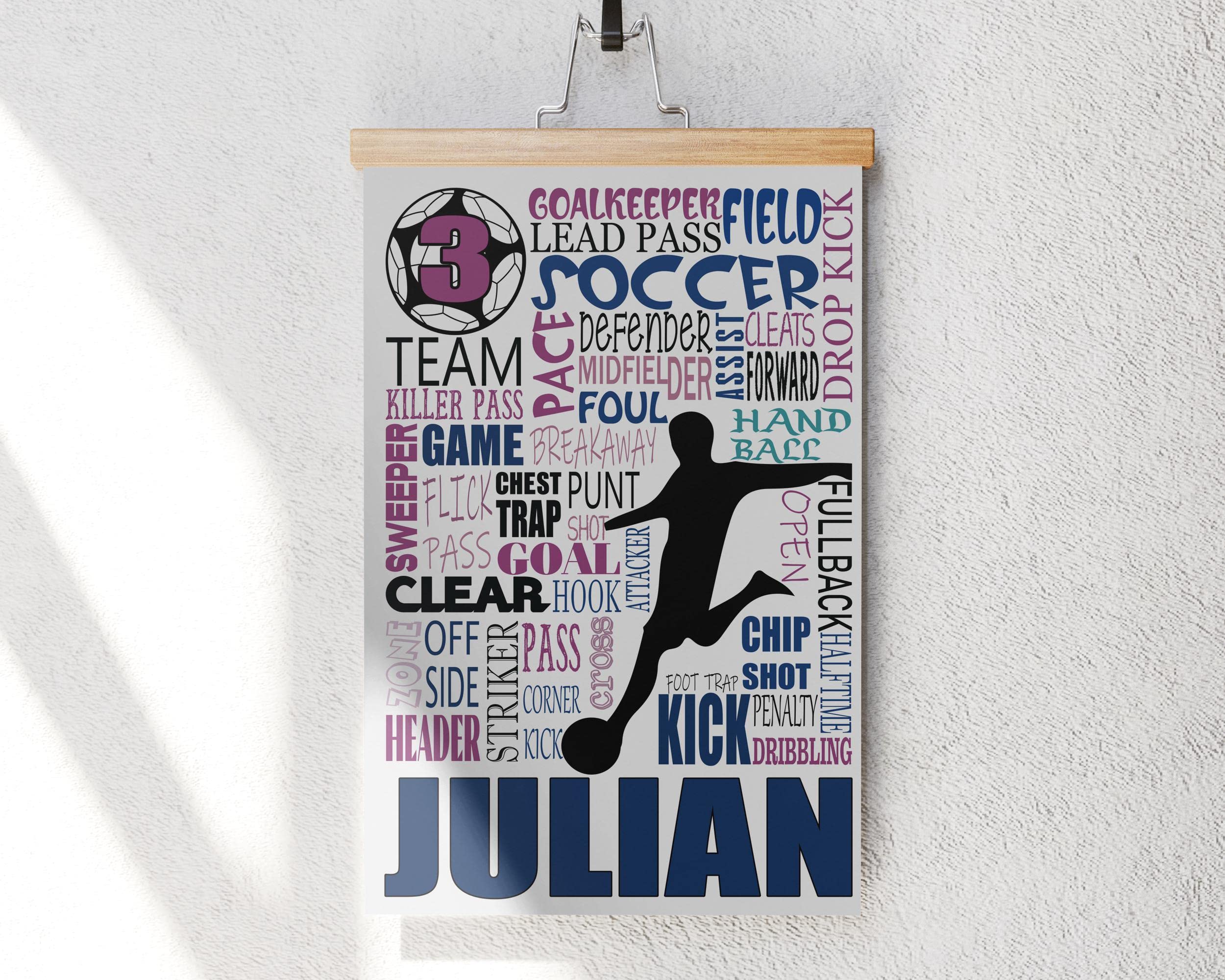 FESOGO Soccer Wall Art - Inspirational Football Typography Print with Motivational Quotes, Abstract Decor for Home, Living Room, Bedroom & Office - Perfect for Sports Fans & Soccer Lovers (Unframed Poster)