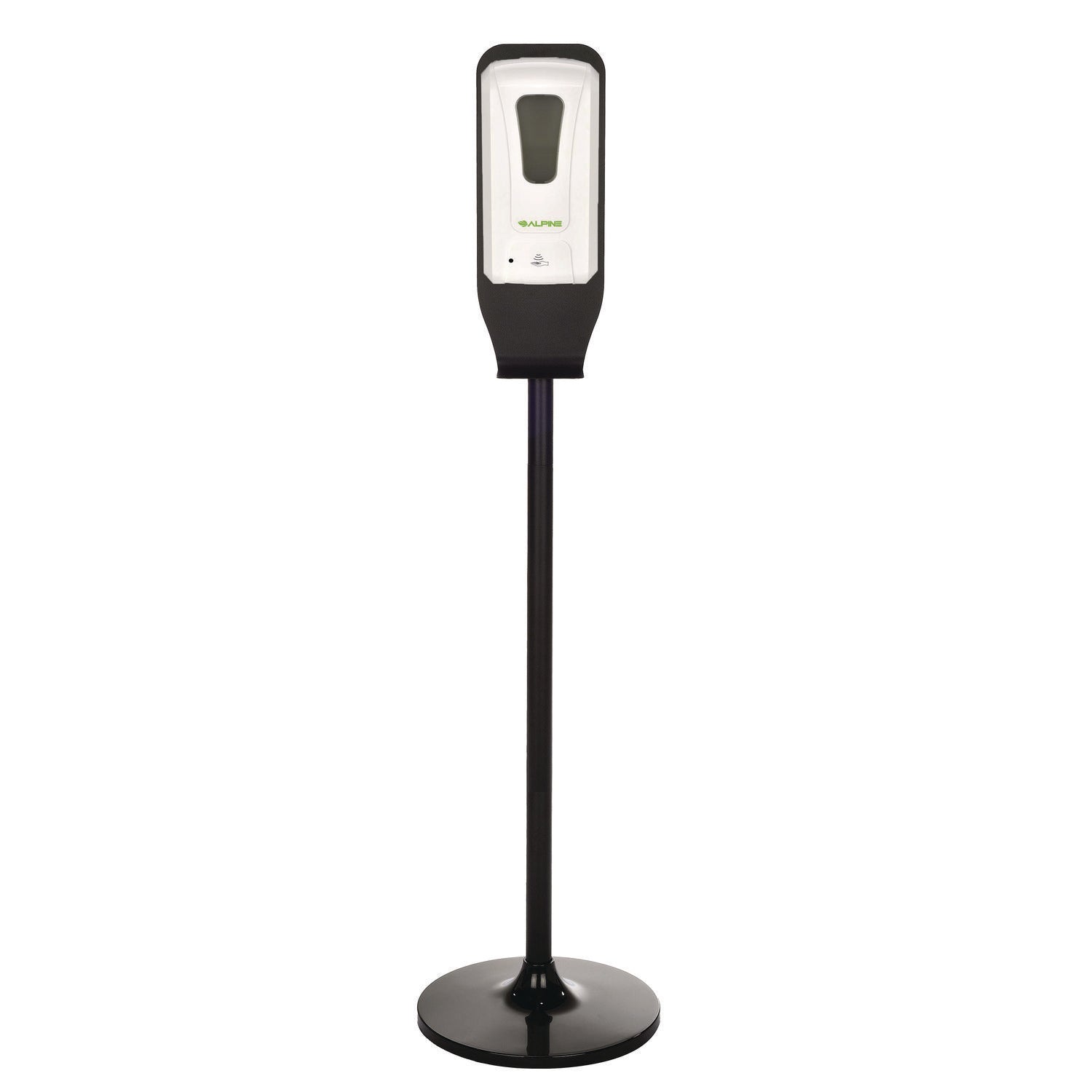 Alpine Industries Automatic Touchless Foam Hand Sanitizer & Soap Dispenser with Adjustable Floor Stand - 40 oz Capacity, White - Ideal for Hospitals, Restaurants, Schools, and Public Spaces