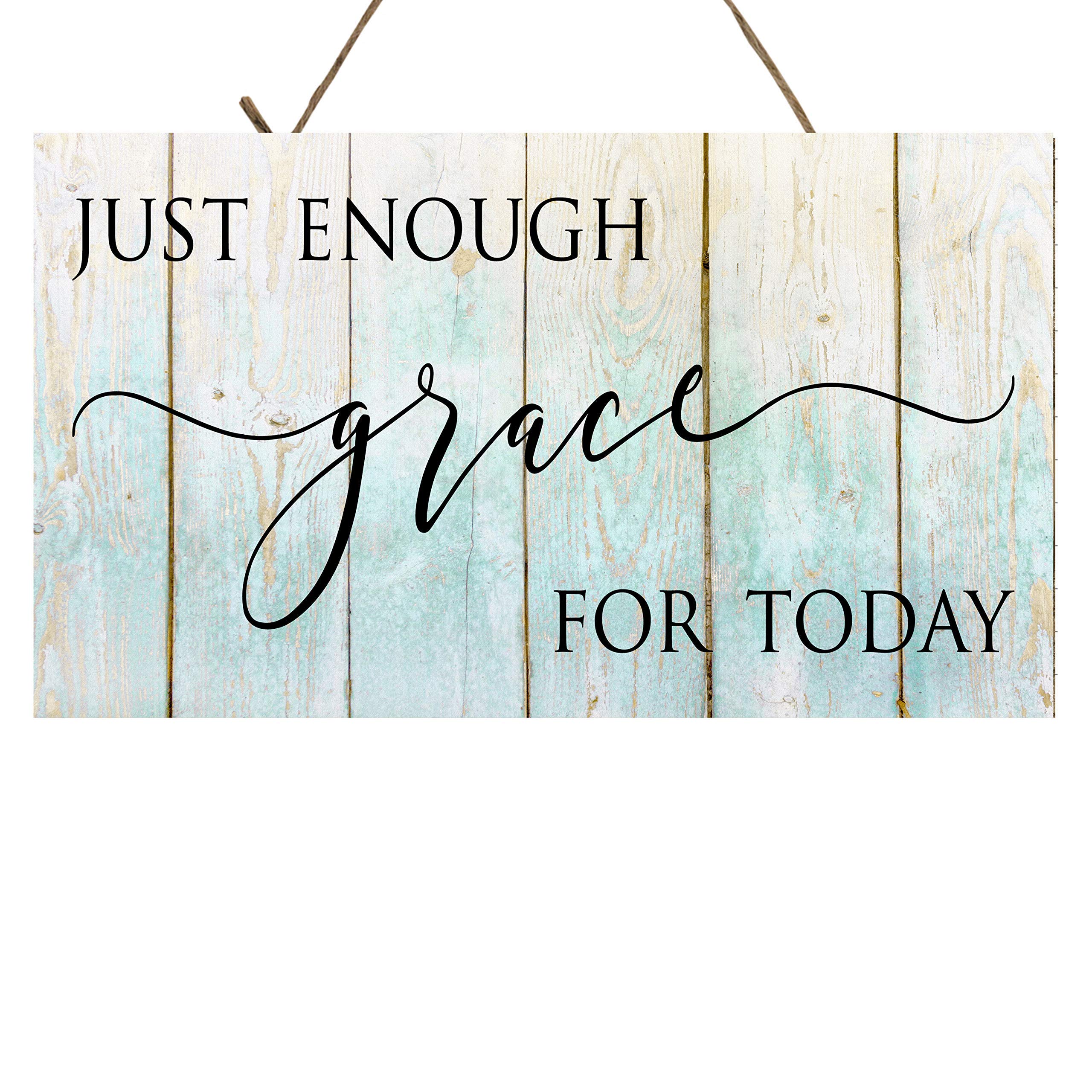 Just Enough Grace for Today - Inspirational Wooden Wall Sign - Perfect for Home Decor, Farmhouse & Office