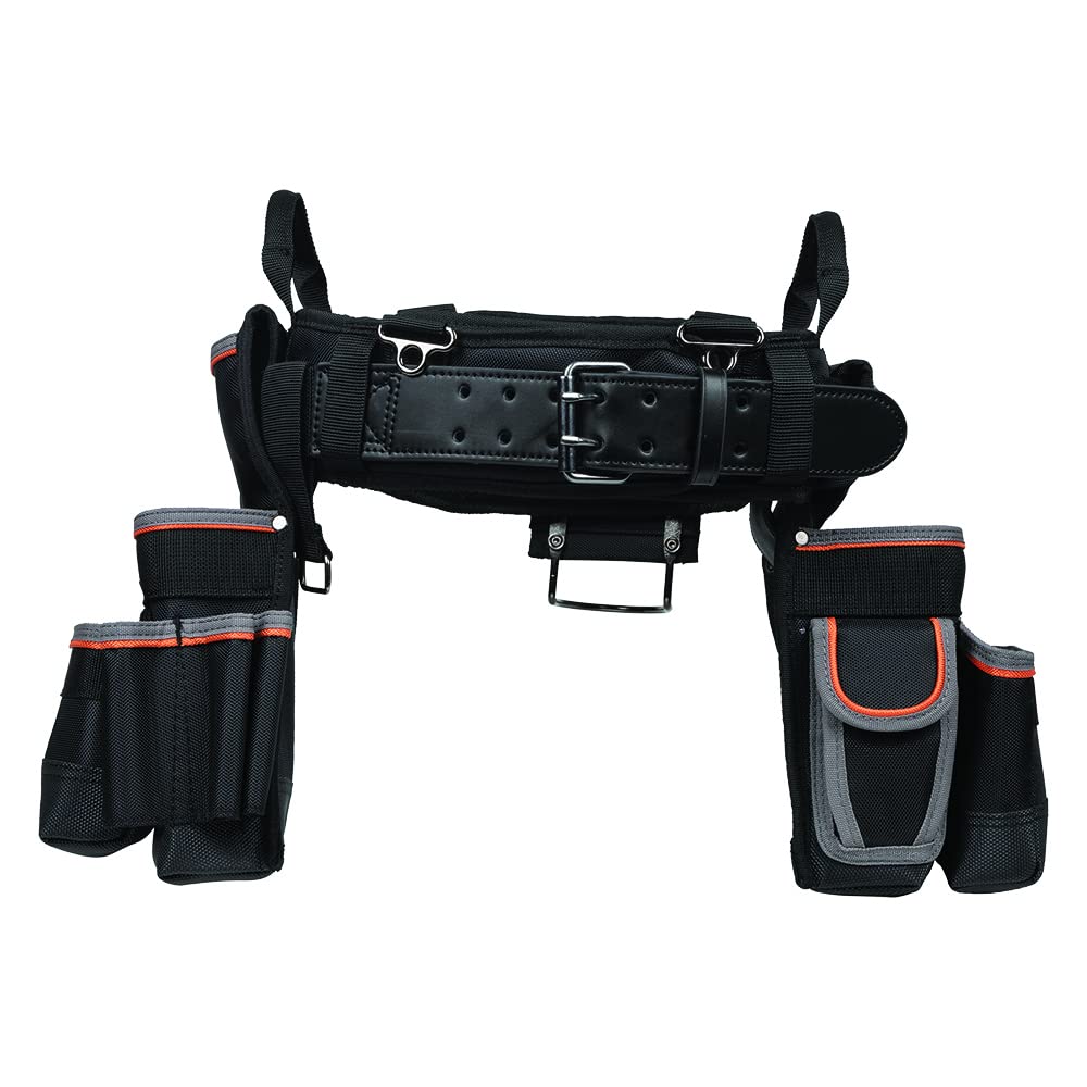 Klein Tools 55428 Tradesman Pro Electrician's Padded Tool Belt & Pouch Set - Large Size for Comfort & Durability | Ideal for Electricians, Construction Workers & DIY Projects