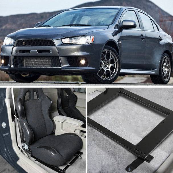 2008-2017 Mitsubishi Lancer Racing Seat Brackets - Heavy Duty Steel Seat Mounts (2-Piece Set) | Perfect for Track Racing & Car Modifications