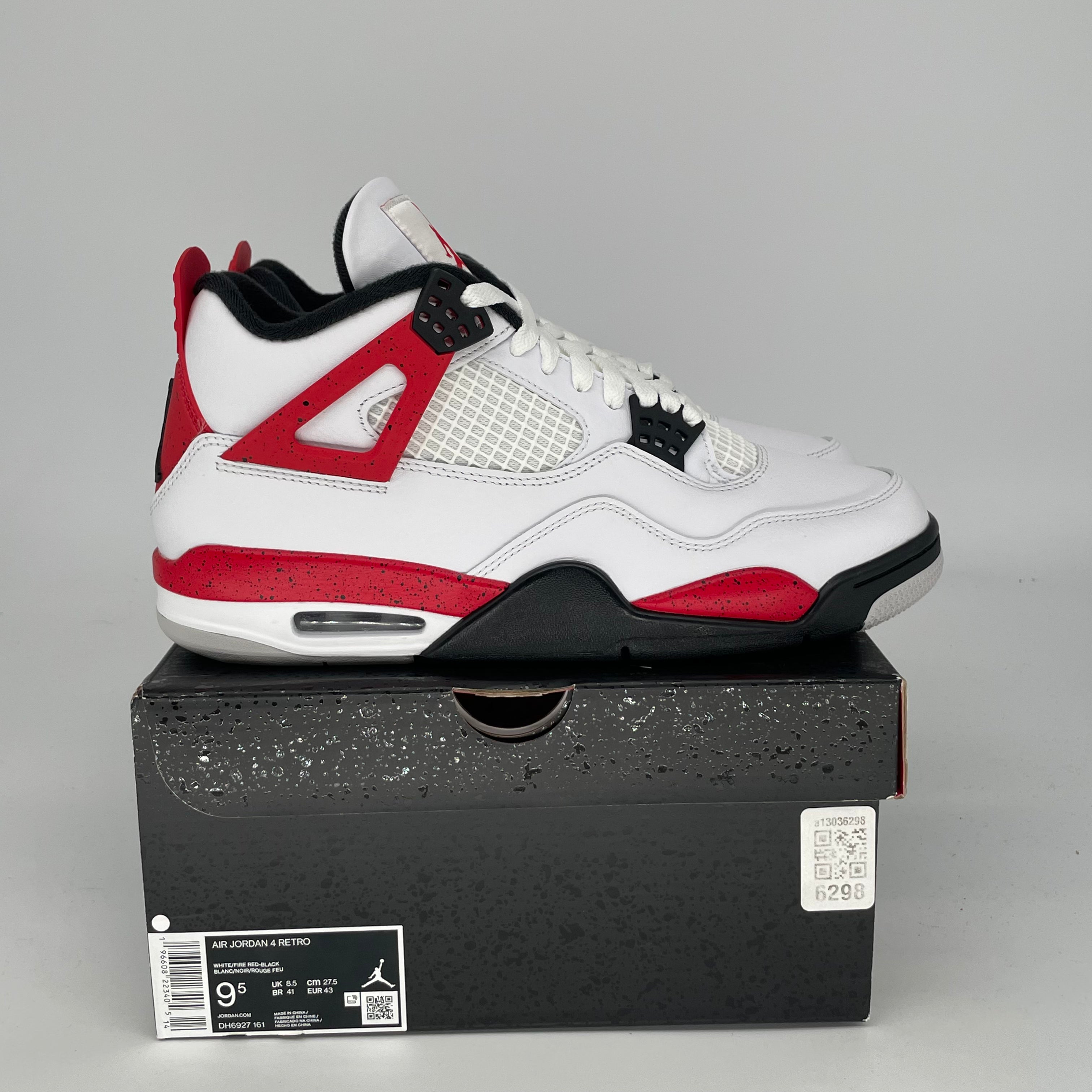 **Air Jordan 4 Retro 'Red Cement' Men's/Women's Basketball Shoes - Size 9.5/11W (DH6927-161) - Perfect for Streetwear & Sneaker Collectors**