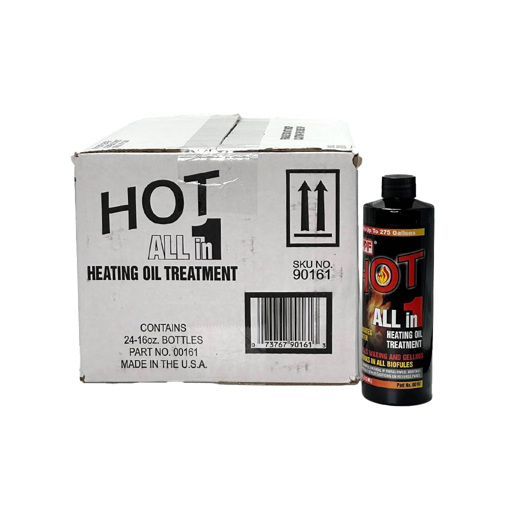 Best 4-in-1 Heating Oil Treatment Additive - Case of 24 Bottles (16oz Each) for Fuel Efficiency & Engine Protection | Home Heating & Industrial Use