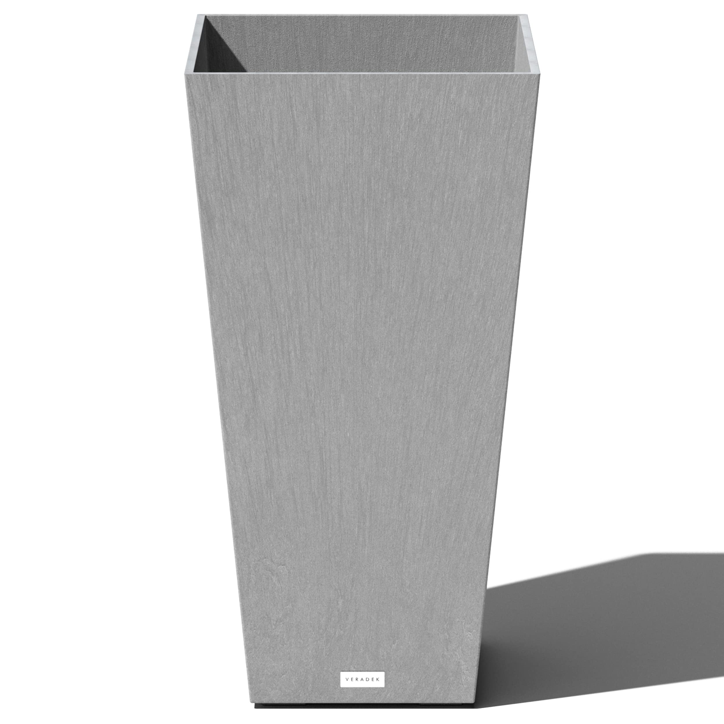 Veradek V-Resin 30 Inch Grey Taper Planter for Indoor & Outdoor Use - Perfect for Patio, Garden, and Home Decor