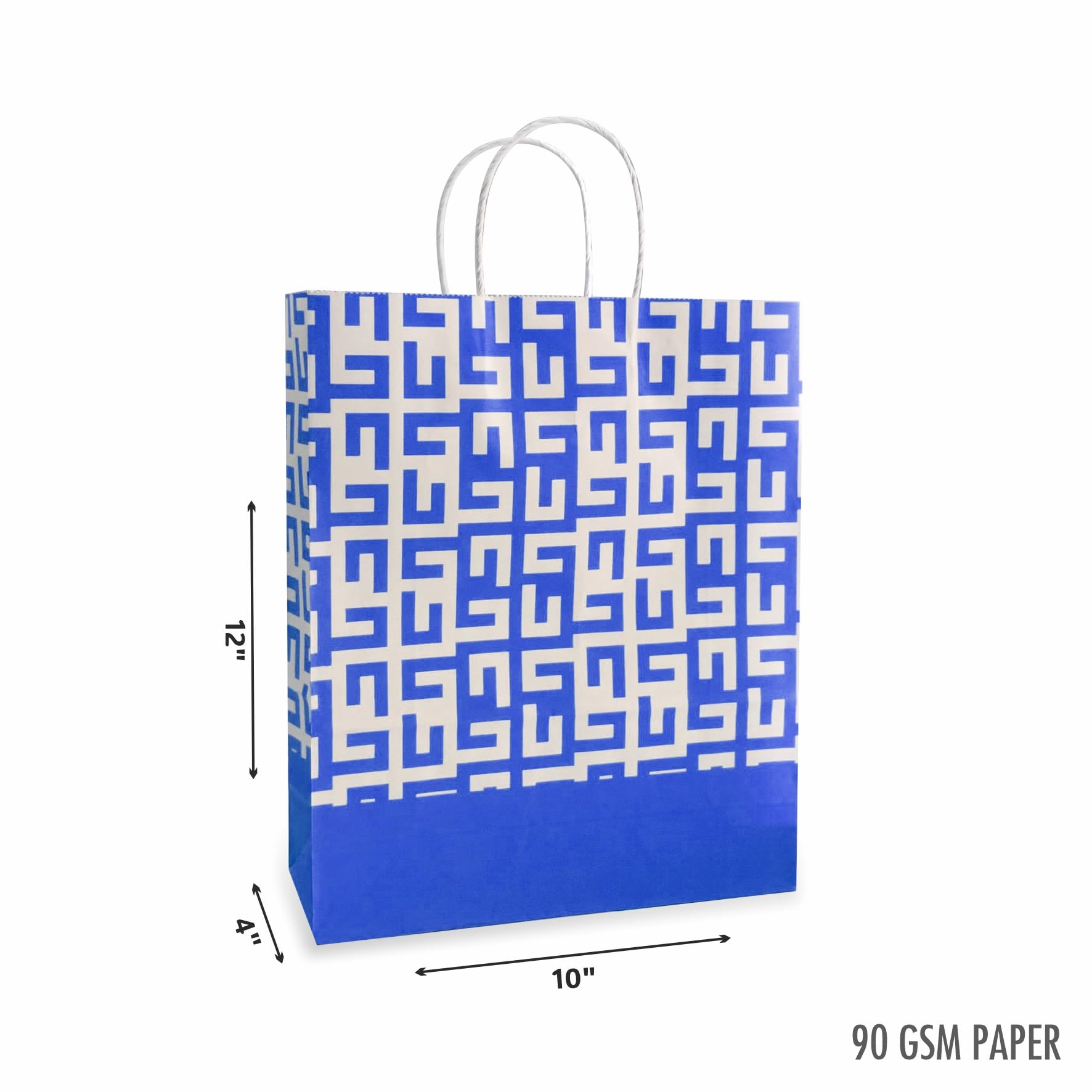 Eco-Friendly Blue Printed Paper Bags - 90 GSM, Pack of 12, Beautiful Design for Diwali, Weddings, Birthdays, Return Gifts, Thank You Hampers - Perfect for Party Favors, Gift Wrapping & Sustainable Packaging