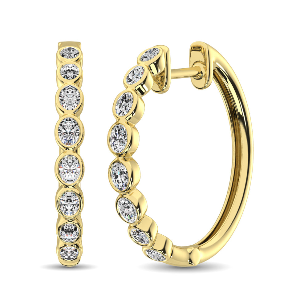 14K White Gold 1/3 Carat Diamond Hoop Earrings for Women - Elegant Everyday & Special Occasion Jewelry Gift