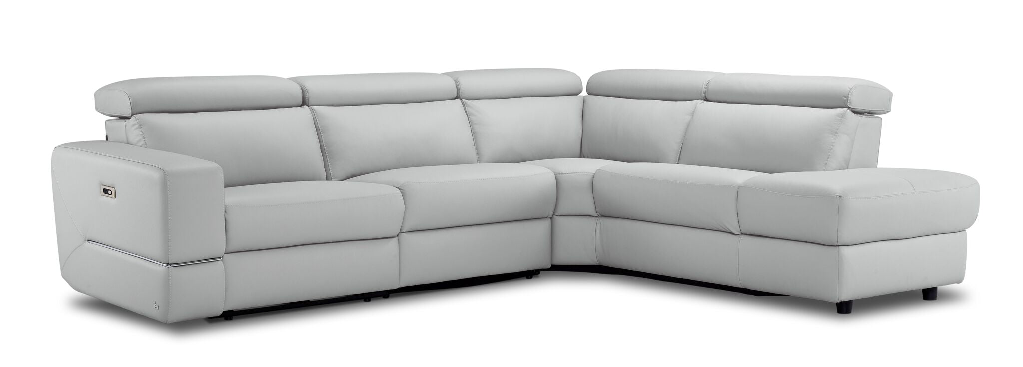Bianca 3-Piece Power Reclining Sectional Sofa with Right-Facing Chaise in White - Modern Living Room Furniture for Home Theater & Family Gatherings