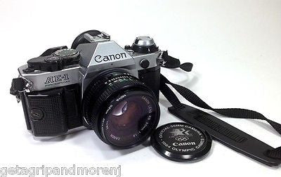 Canon AE-1 35mm Film Camera with Sunpak Flash 30 DX & Tokina 35-200mm Lens - Vintage Photography Kit for Travel, Street & Portrait Shooting
