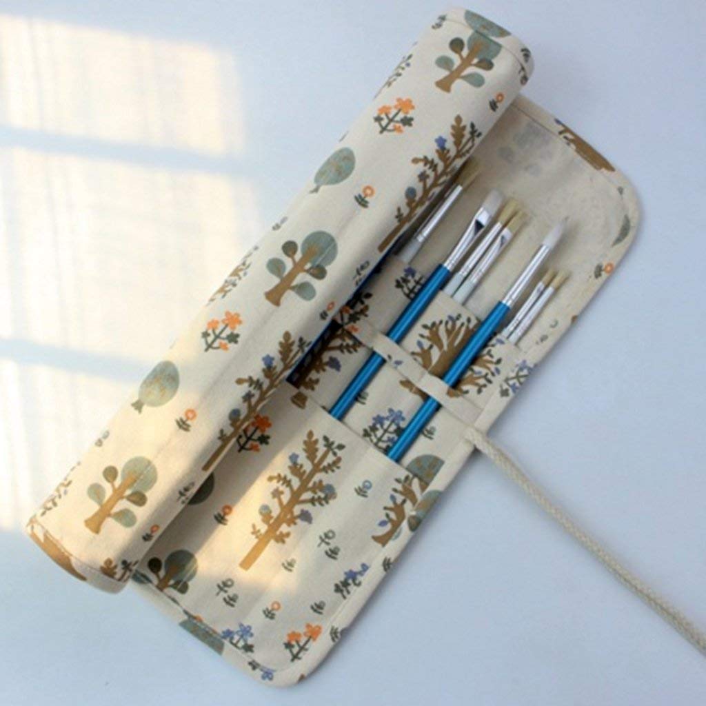 20-Slot Paint Brush Storage Bag - Canvas Artist Brush Roll Up Holder with Pouch for Watercolor, Acrylic & Oil Painting - Perfect for Travel & Studio Art Supplies Organization