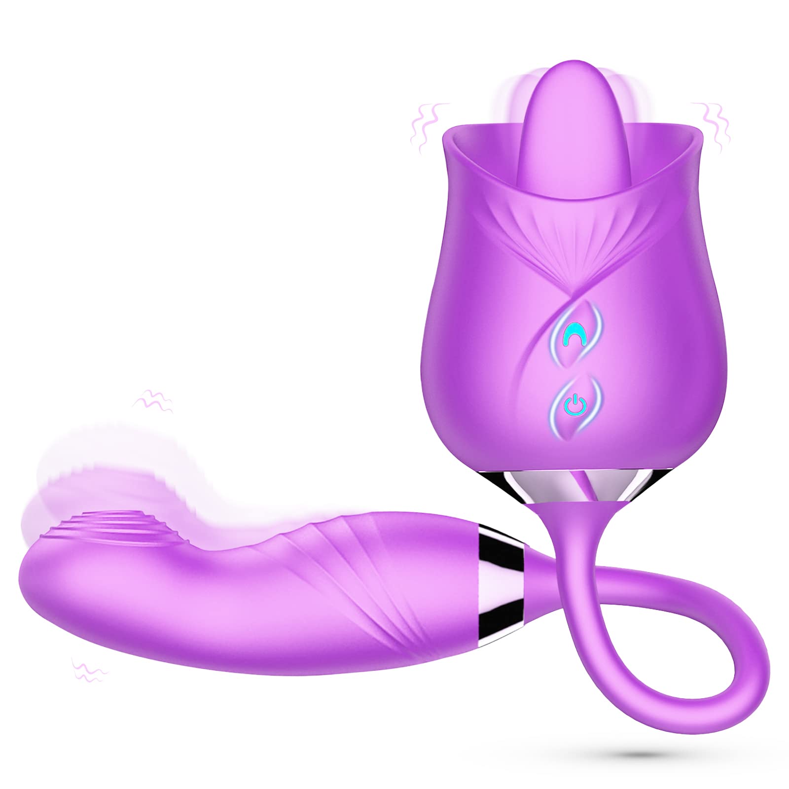Premium Rose Sex Toy for Women - 10-Speed Clitoral & G-Spot Vibrator with Licking Tongue, Adult Couples Toy for Enhanced Pleasure | Perfect for Solo Play, Foreplay & Intimate Couples Games