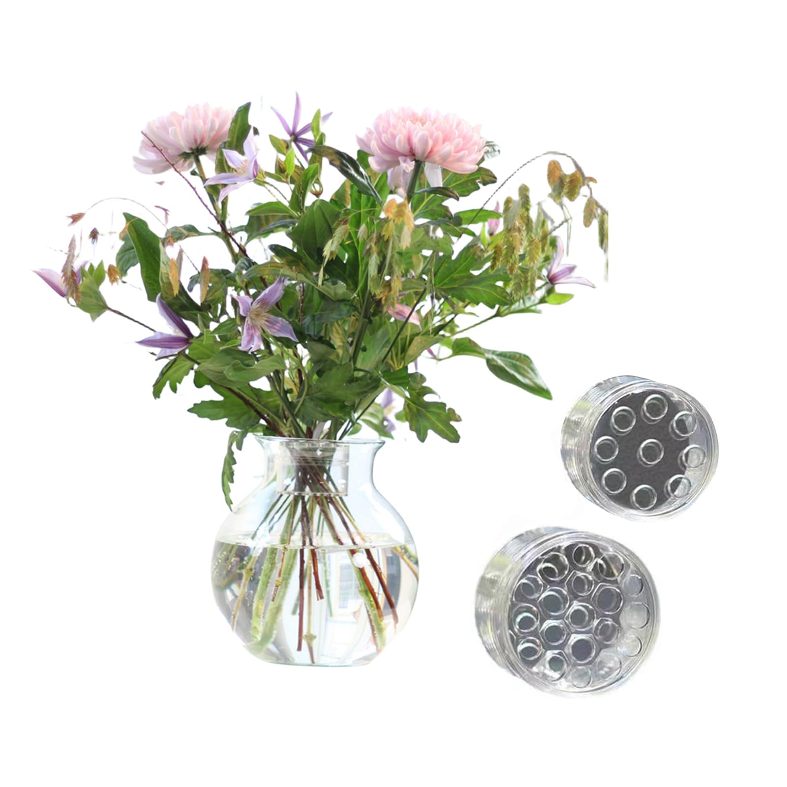 Spiral Ikebana Flower Stem Holder - Clear Spiral Flower Arrangement Ring for DIY Bouquets (Small & Large) - Perfect for Wedding Centerpieces, Table Decorations, and Floral Design Projects