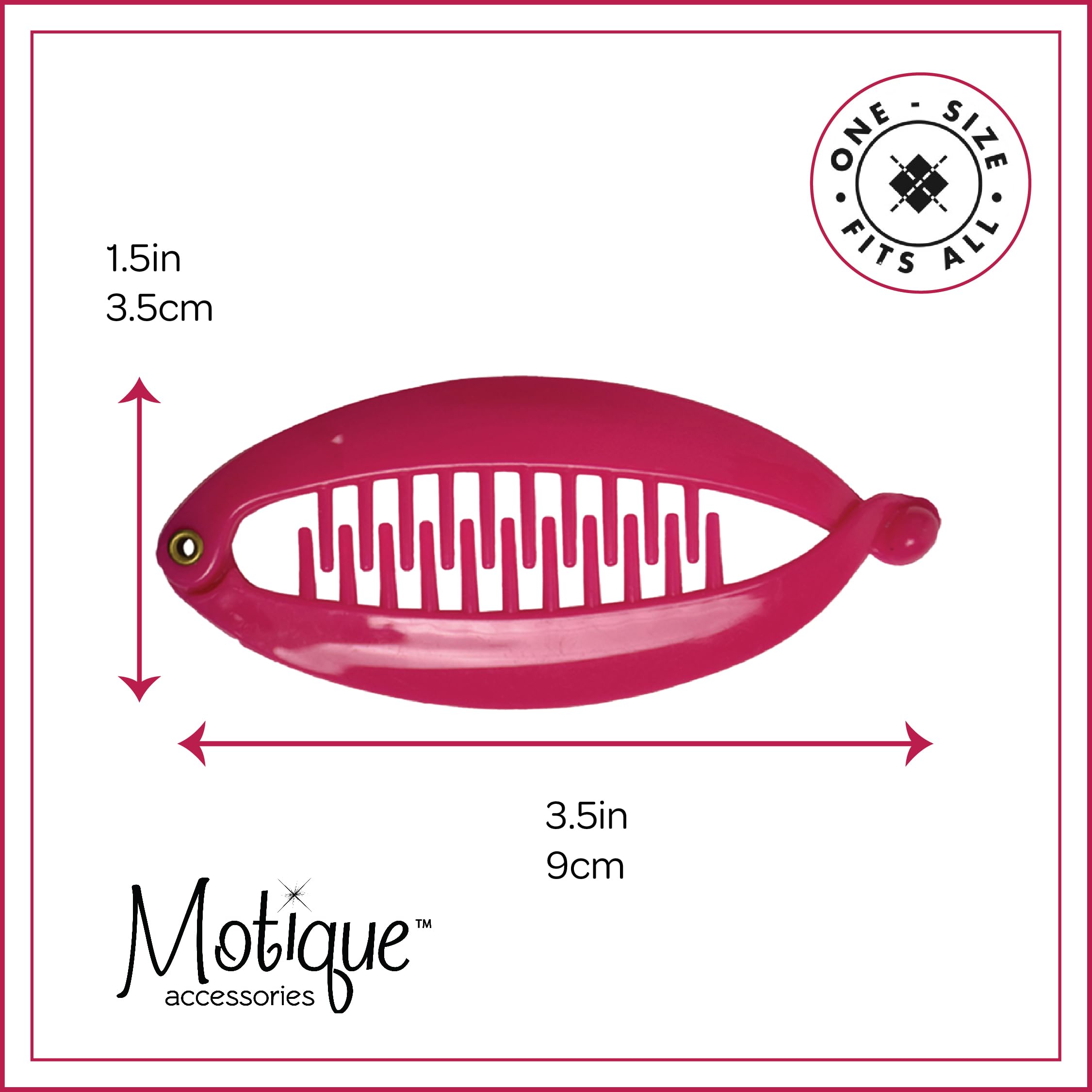 Hot Pink 3.5 Inch Mini Banana Clip Hair Clincher - Rounded Edges Hair Comb for Kids, Teens, and Adults - Perfect for School, Work, and Casual Outings