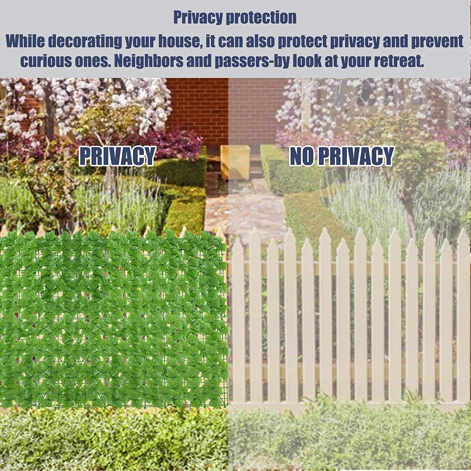 Artificial Leaf Privacy Screen for Garden Decor - 100x500cm Green Faux Foliage Fence Panel | Perfect for Outdoor Landscaping, Wedding Backdrops & Patio Privacy Screens
