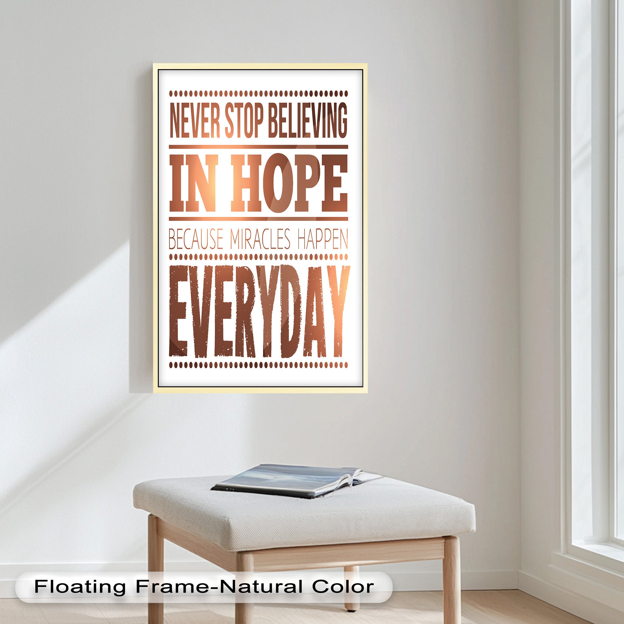 Inspiring 'Believe in Hope' Motivational Oil Painting - Uplifting Wall Art for Home, Office & Meditation Space