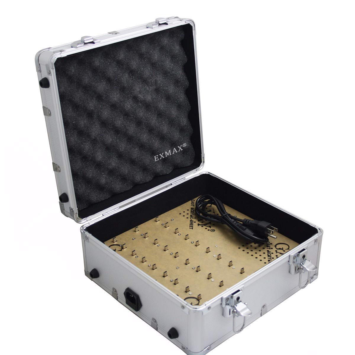 EXMAX 32-Slot Aluminum Alloy Charging Case with Mini USB Port - Professional Wireless Tour Guide System Transmitter & Receiver Charger - Perfect for Museums, Guided Tours & Events