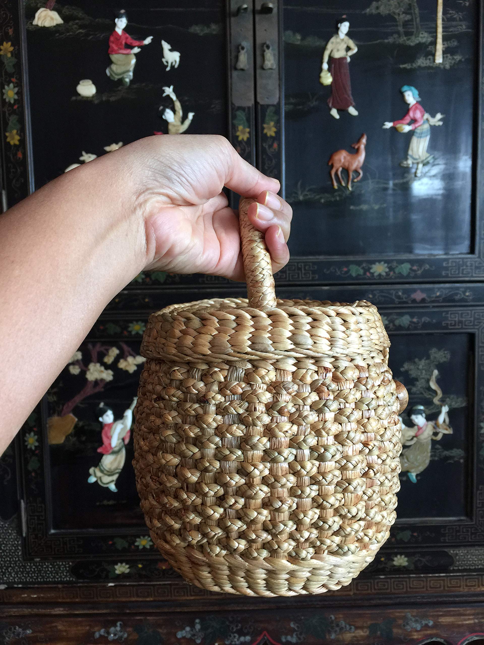 Handwoven Straw Purse for Women - Natural Eco-Friendly Mini Tote & Bucket Bag - Beach Bag, Summer Fashion Accessory, Picnic & Shopping Companion