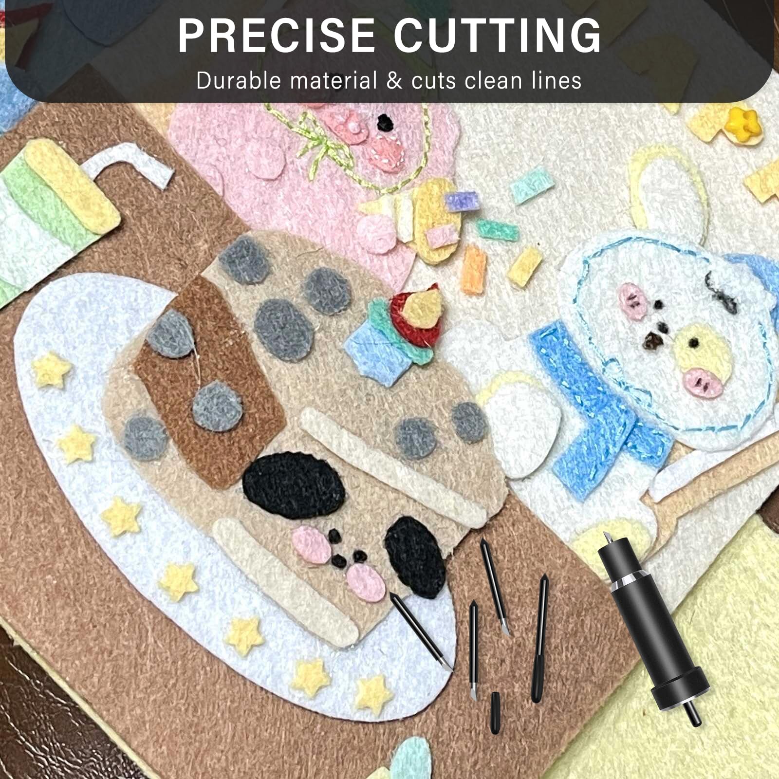Precision Deep Cut Blades (4pcs) for Cricut Maker 3/Maker/Explore 3/Air 2/Air/One - 1.4mm Replacement Blades & Housing for Thick Materials - Perfect for Vinyl, Cardstock, Leather & DIY Craft Projects
