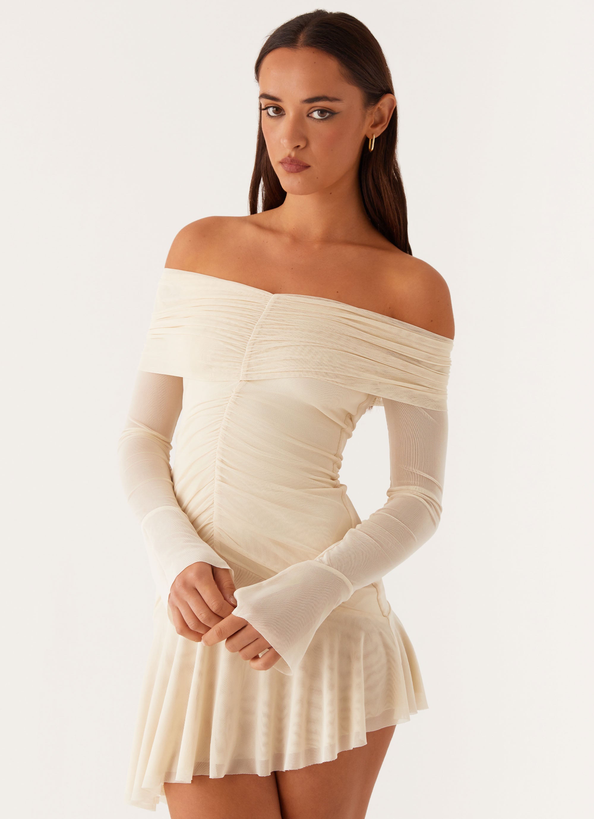 Ellis Ruched Mini Dress - Pastel Yellow Flowy Party Dress for Women, Summer Cocktail & Evening Events | Elegant Bodycon Style for Night Out, Date Night & Special Occasions