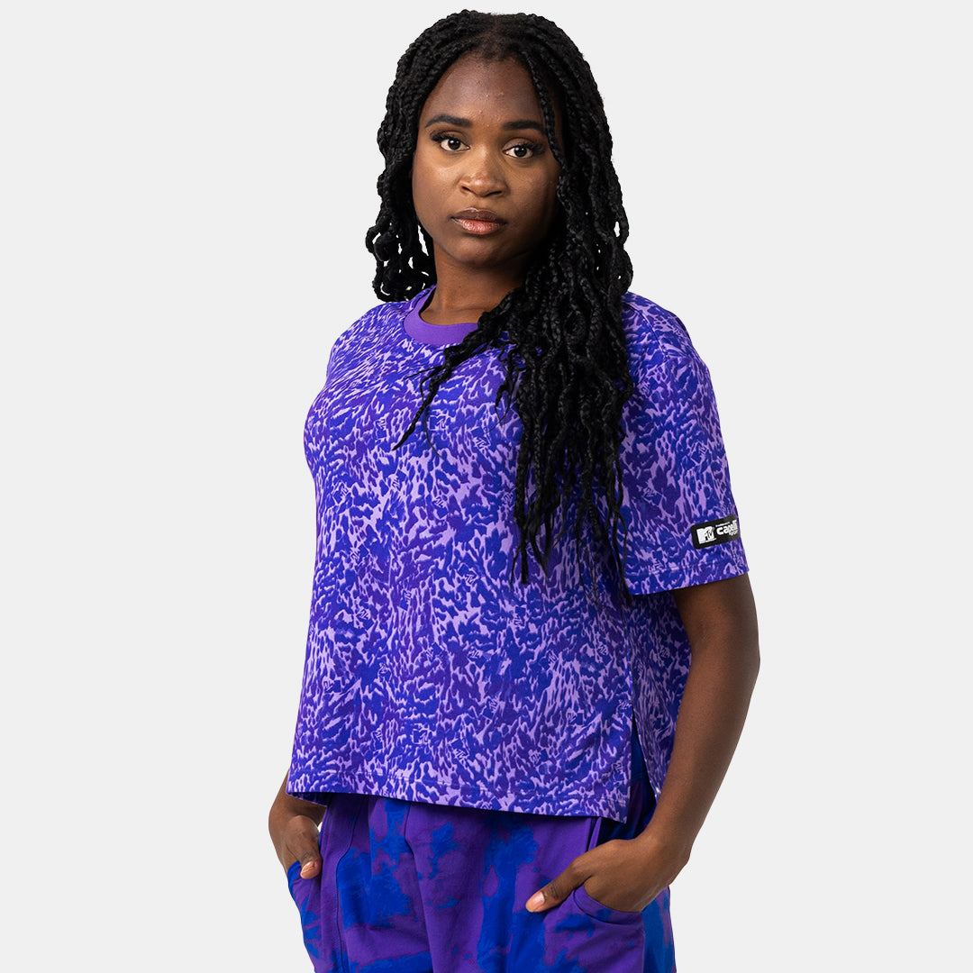 MTV Women's Push It Boxy Tee - Vintage Graphic T-Shirt for Casual Wear, Concerts & Street Style