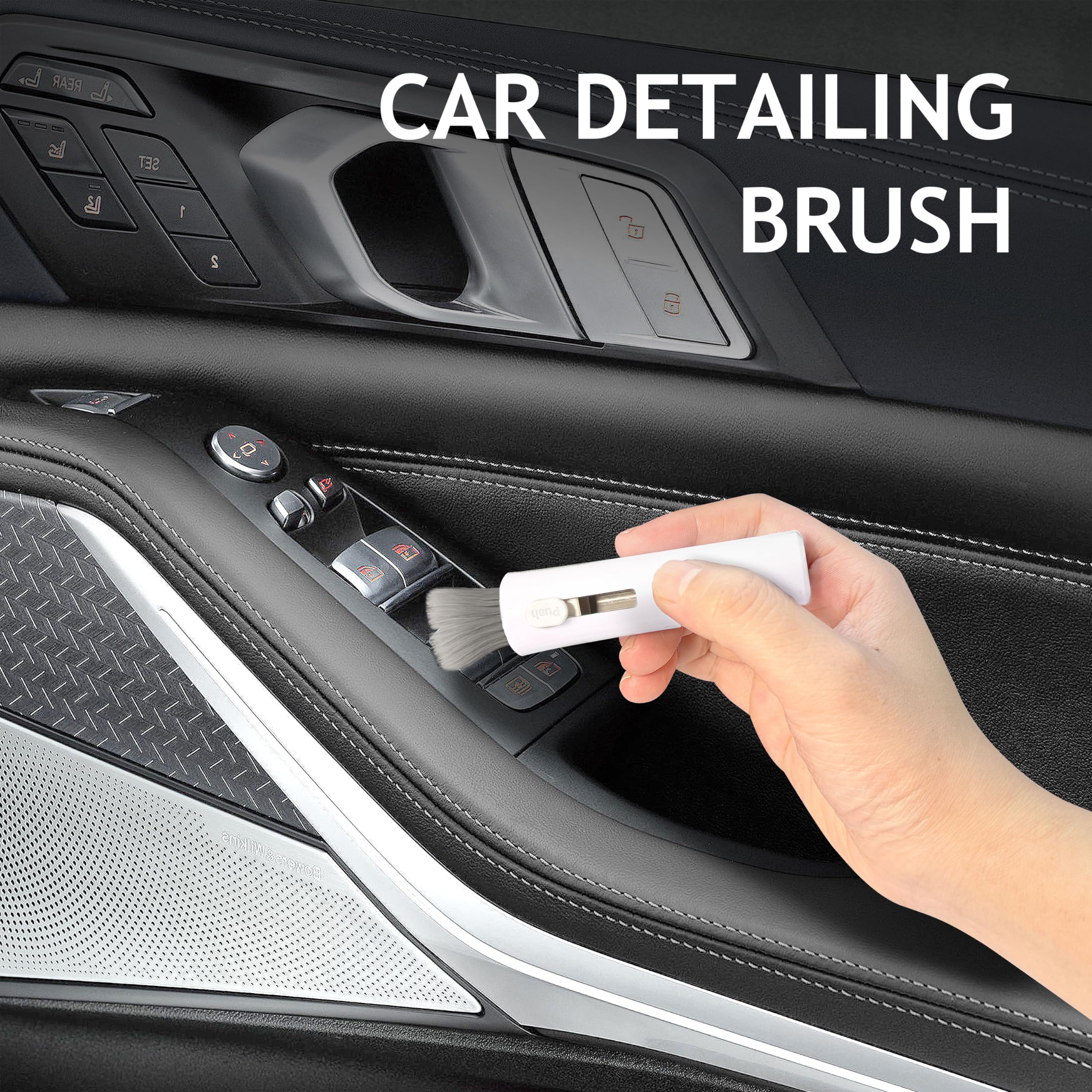 Premium Car Screen Cleaner & Interior Detailing Kit - Safe for Touch Screens, Dashboards, Laptops - Includes Spray, Wipes & Detailing Brush - Ideal for Tesla Model 3/Y, BMW, Honda - Perfect for Road Trips & Daily Commute Cleaning