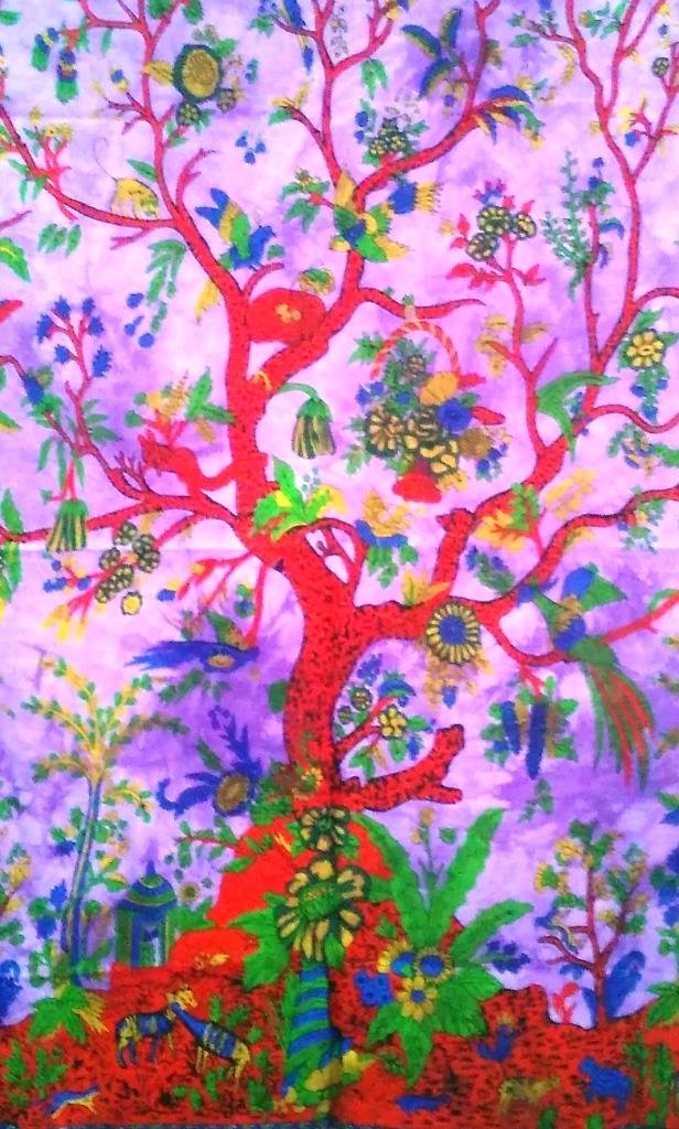 Tie Dye Tree of Life Tapestry Wall Hanging - Indian Mandala Poster, Hippie Boho Wall Art Decor for Bedroom, Dorm, Yoga Studio - Spiritual Meditation & Bohemian Home Decor