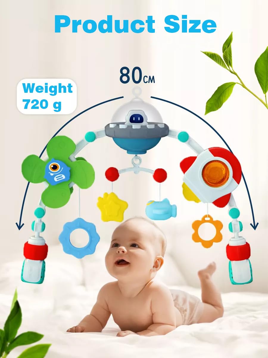 **Pau1Hami1ton Baby Stroller Arch Toys - Adjustable Hanging Toys for Crib, Stroller & Car Seat | Interactive Bouncer Toy Bar & Bassinet Mobile | Perfect Baby Shower Gift (Spacecraft Design S-19) - Ideal for Playtime, Travel & Nursery Decor**