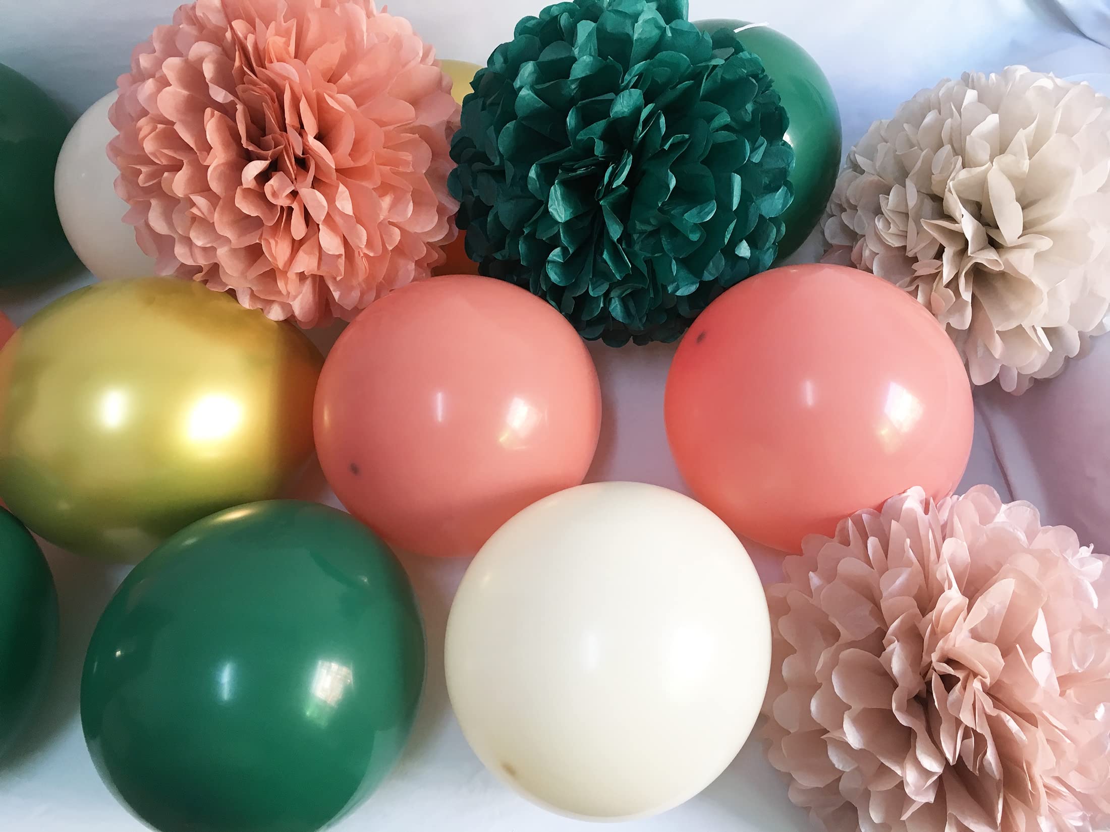 Elegant Emerald Green & Dusty Rose Pink Birthday Decorations Set for Women & Girls - Rustic Banner, Balloons, Floral Cake Topper - Perfect for Birthday Parties, Baby Showers & Special Celebrations