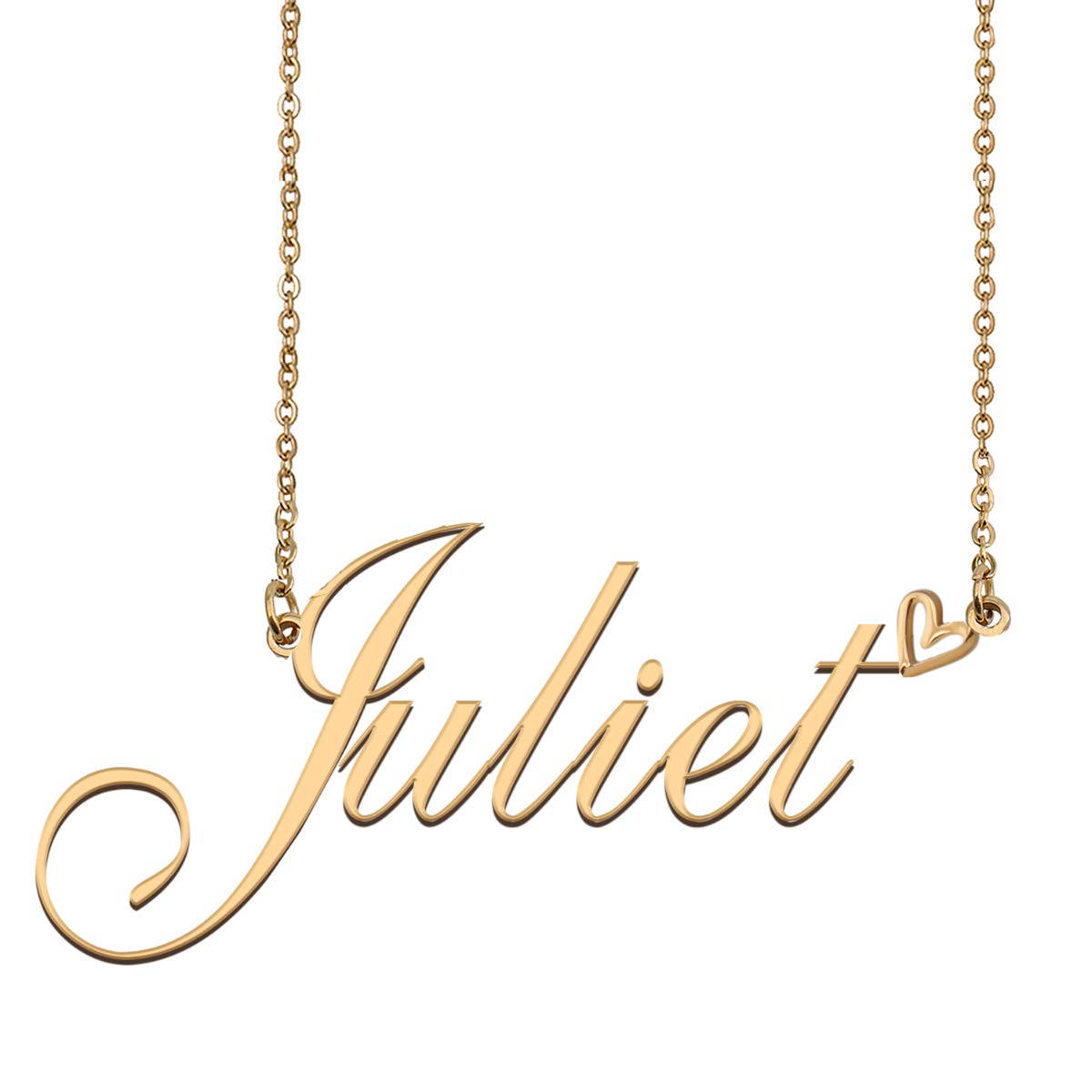 Personalized 18K Gold Plated Custom Name Necklace for Women - Juliet Nameplate Jewelry Gift for Her - Perfect for Birthdays, Anniversaries & Special Occasions