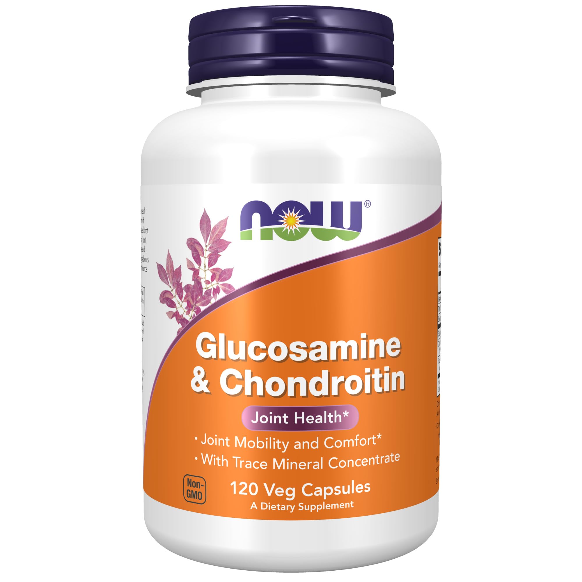 NOW Supplements Glucosamine & Chondroitin with Trace Mineral Concentrate & Alfalfa - 120 Vegan Capsules for Joint Support & Mobility - Ideal for Active Lifestyles, Sports Recovery & Senior Health