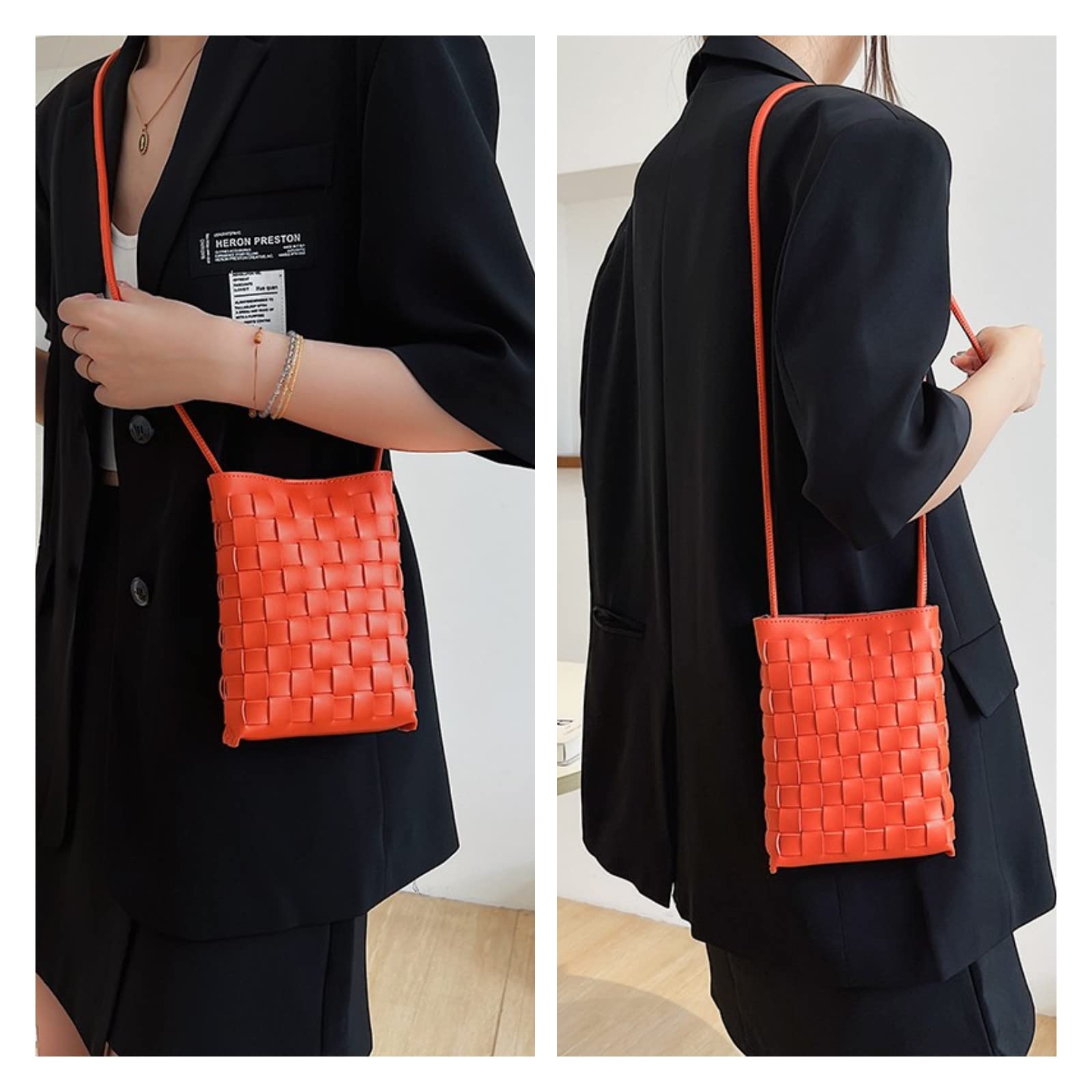 Women's Woven Crossbody Phone Bag - Stylish & Compact for Daily Use