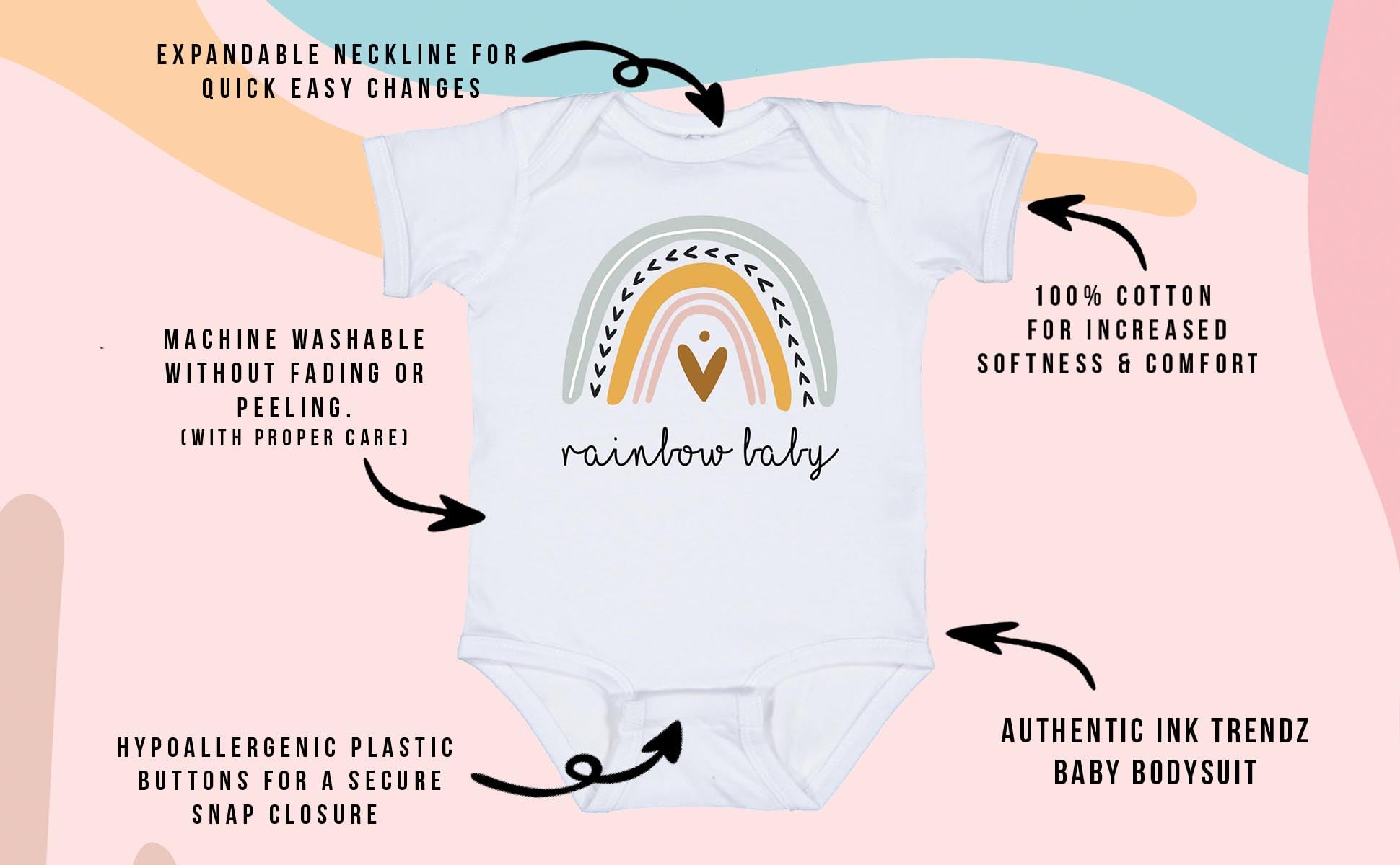 Rainbow Baby Pregnancy Announcement Bodysuit - IVF & Infertility Warrior Onesie for Newborns | Gender Reveal, Baby Shower Gift, First Photo Outfit