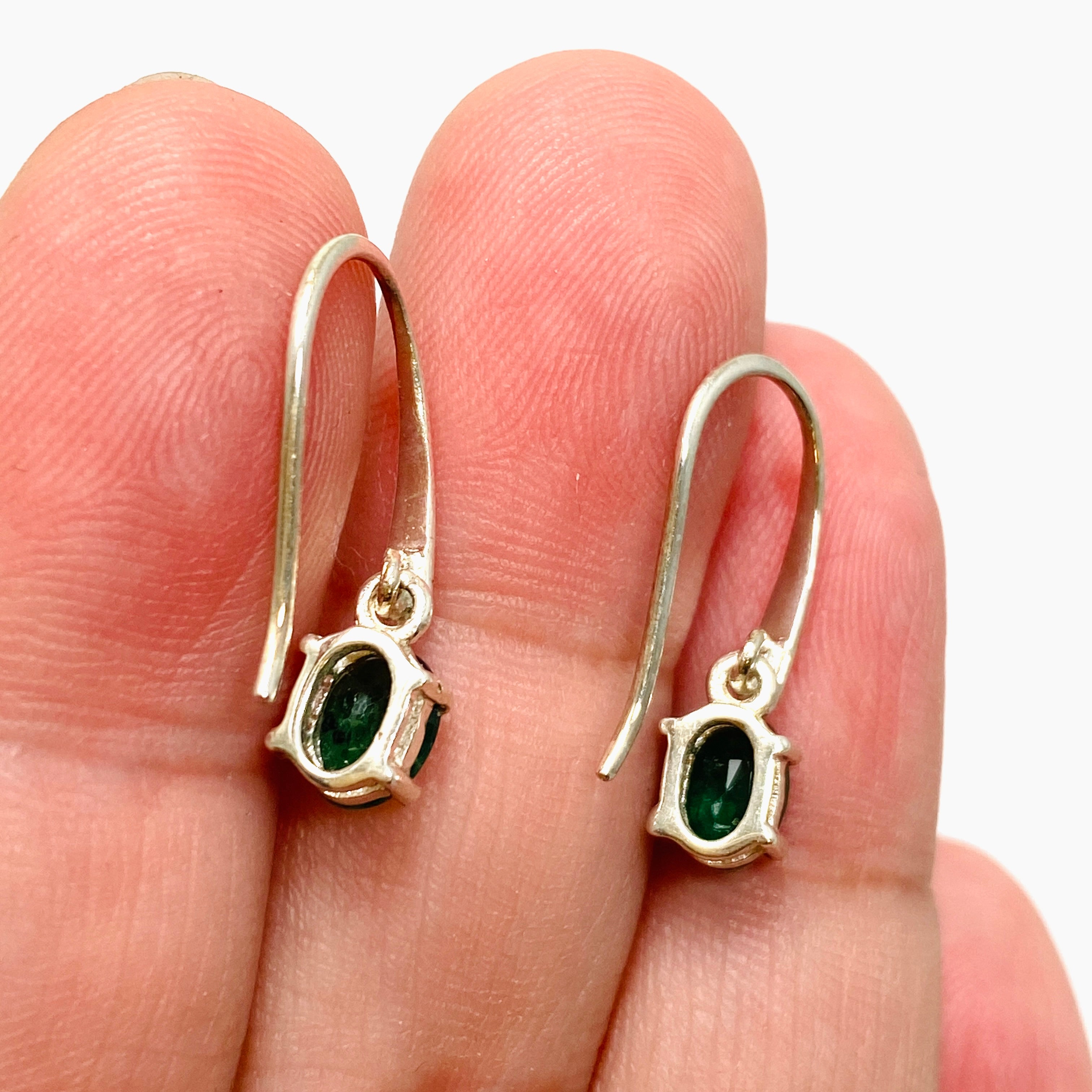 Emerald Oval Faceted Stud Earrings for Women - 14K Gold Plated Elegant Jewelry Gift for Birthday, Anniversary & Special Occasions