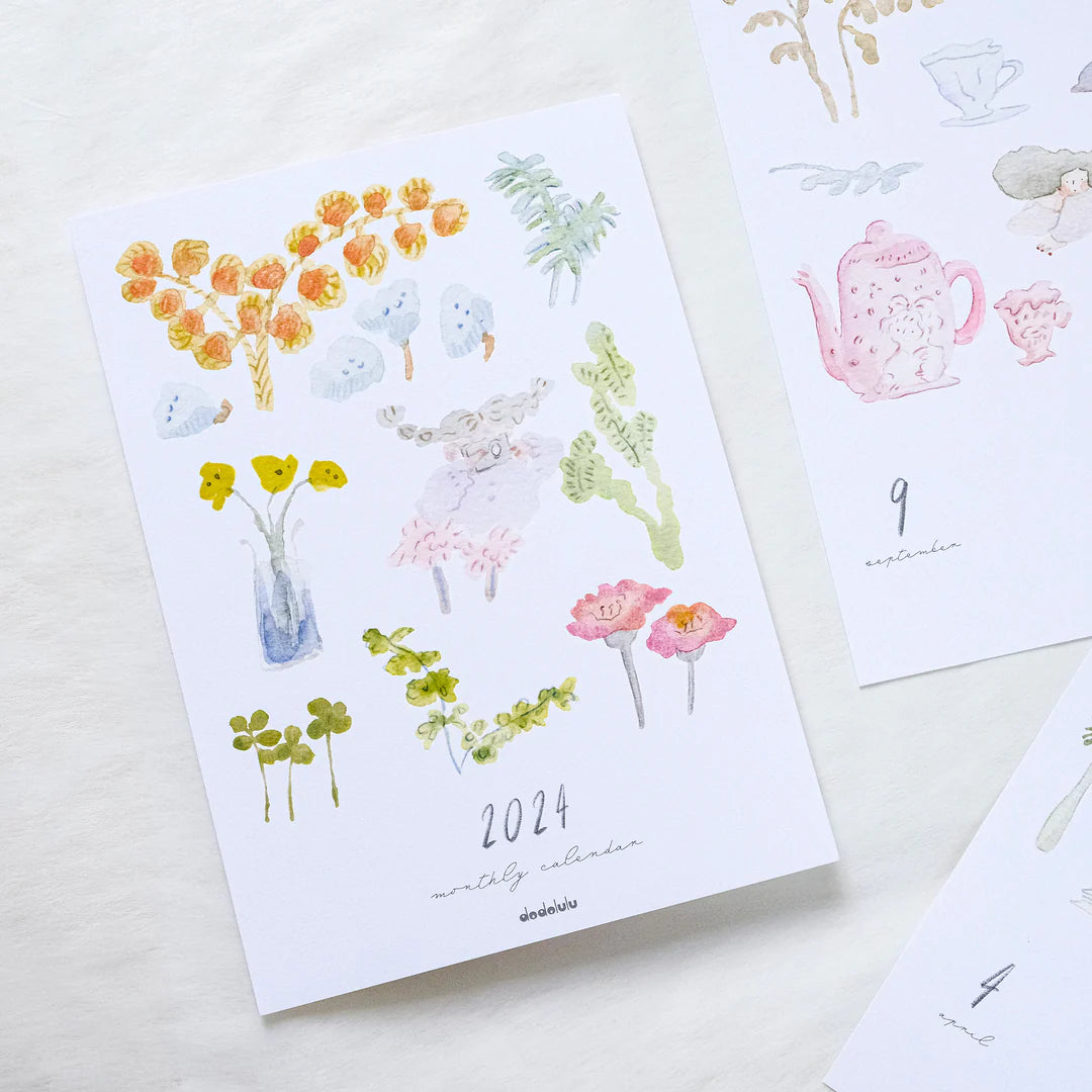 Dodolulu 2024 Monthly Wall Calendar - A4 Size | Perfect for Home, Office & School Organization