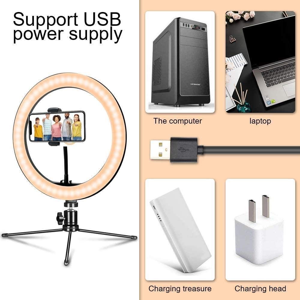 10 Inch 26cm LED Ring Light with Phone Clip - 360° Rotatable Fill Light for Live Streaming, Selfies, YouTube Videos & Photography - Perfect for TikTok, Instagram & Makeup Videos