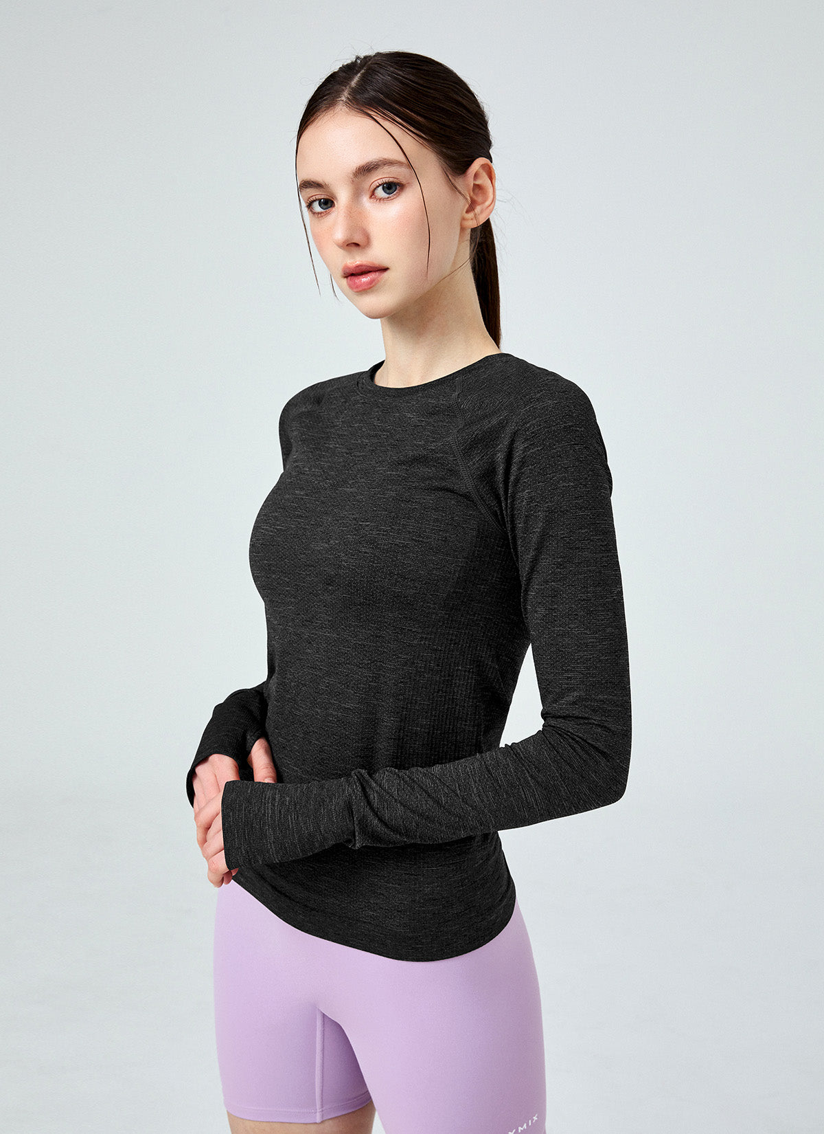 Breathable Mesh Seamless Long Sleeve Shirt with Finger Hole Design - Perfect for Yoga, Workouts & Outdoor Activities