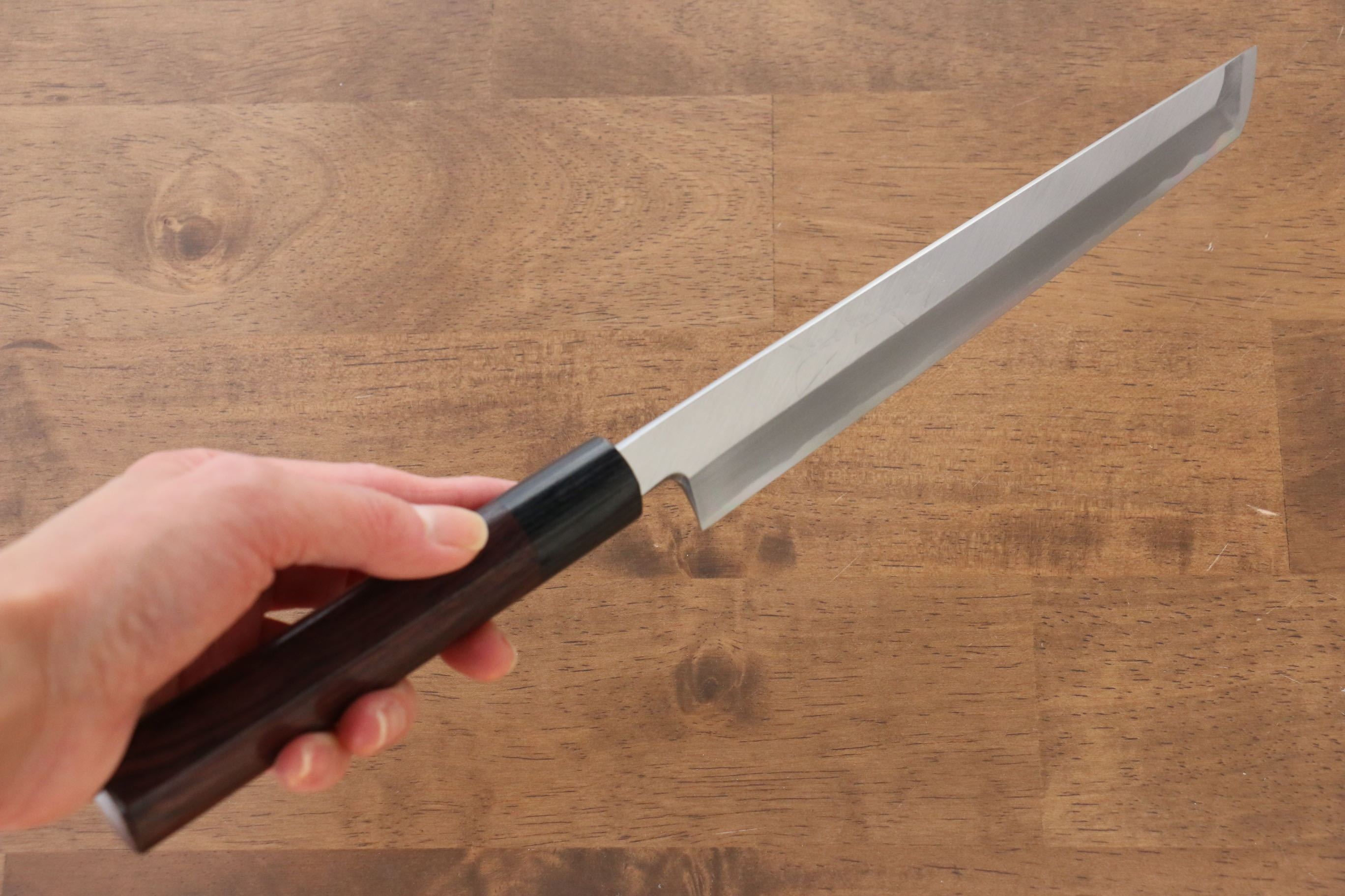 Premium Jikko White Steel No.2 Sakimaru Yanagiba Sushi Knife 210mm with Exquisite Shitan Handle - Perfect for Sushi Chefs & Japanese Cuisine Preparation