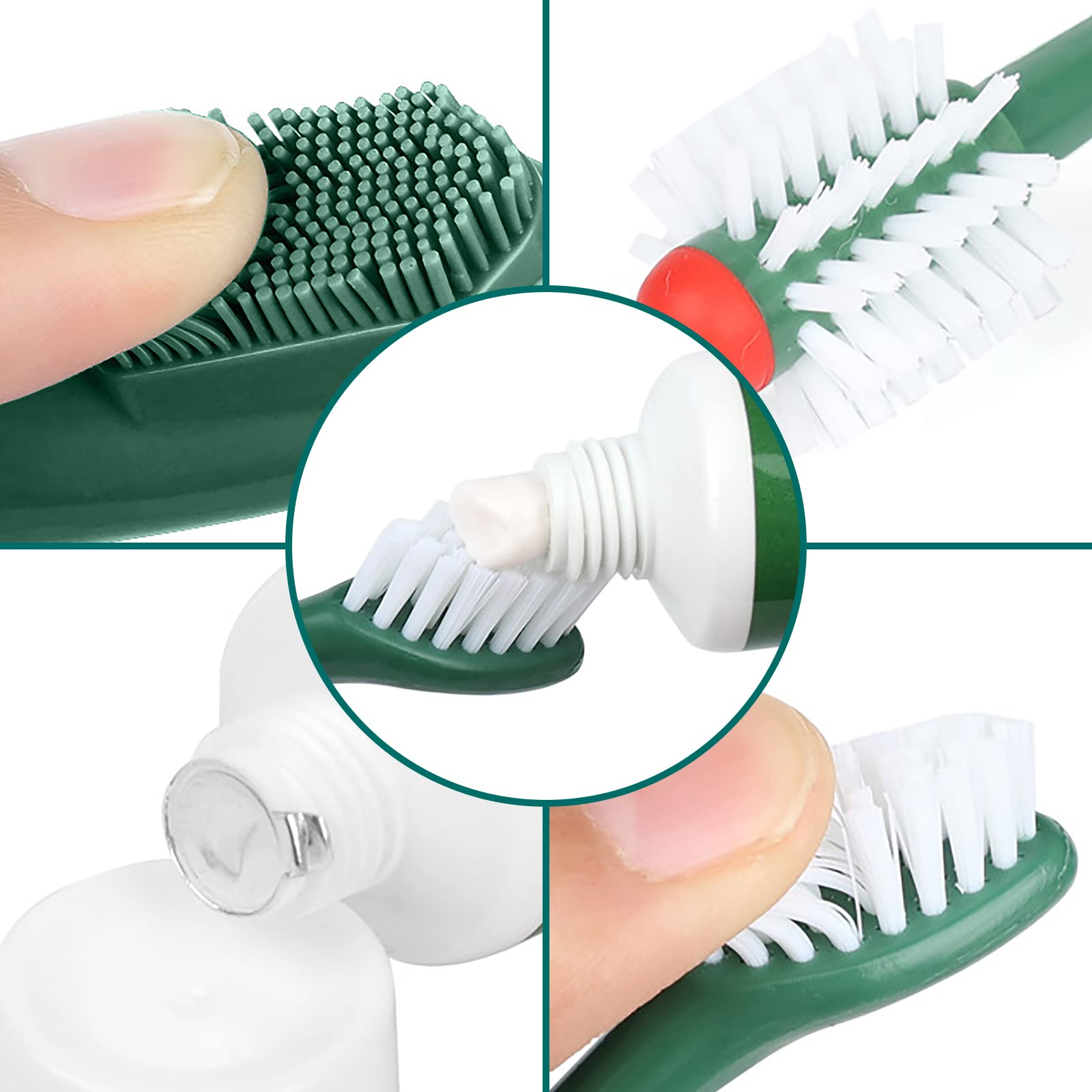 3Pcs Pet Dog Dental Care Kit - Finger Toothbrush, 360° Toothbrush & Beef Flavor Toothpaste for Dogs & Cats | Oral Cleaning, Fresh Breath, Plaque & Tartar Control | Perfect for Daily Teeth Cleaning & Dental Hygiene at Home