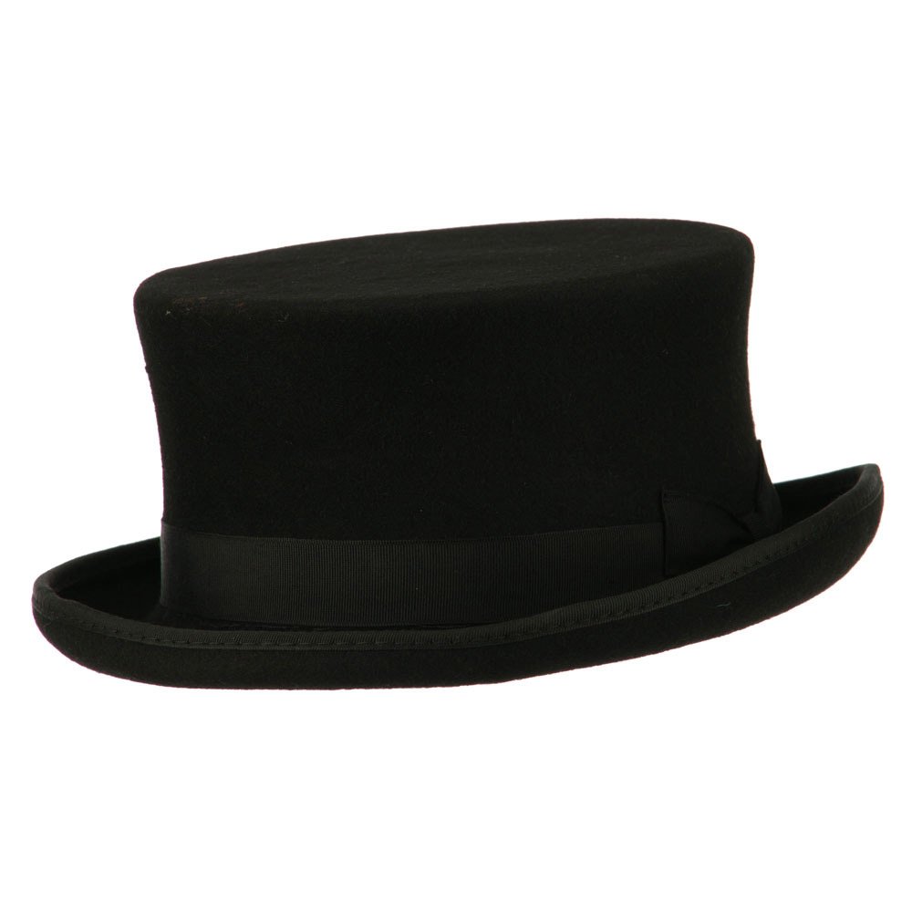 Premium Black Wool Felt Top Hat for Men - Classic Victorian Style Formal Hat for Weddings, Costume Parties & Steampunk Events