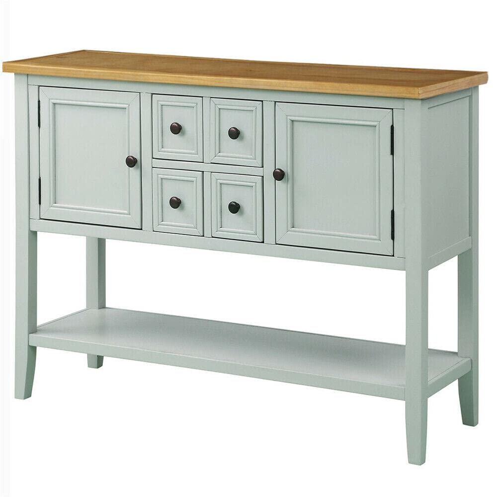 **CarteRE Kitchen Cabinet Buffet Sideboard Console Table with Bottom Shelf - Pantry Organizer for Kitchen Storage, Dining Room & Entryway**
