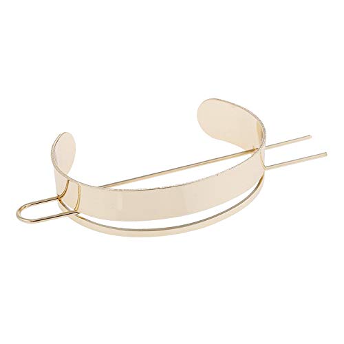 Fityle Women's Minimalist Hair Cuff Bun Cage - Oval Metal Hair Clip with Hair Stick (Gold) | Elegant Updo & Wedding Hairstyle Accessory