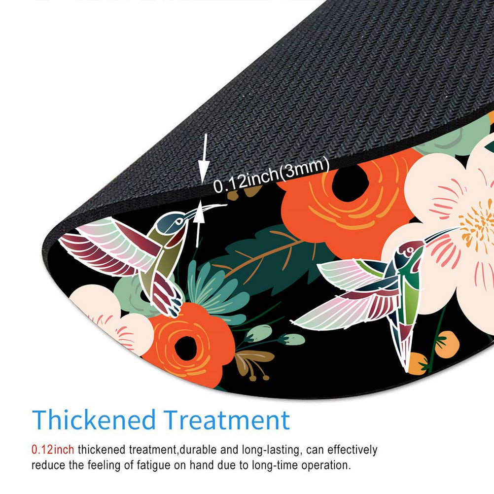 Custom Flower & Hummingbird Gaming Mouse Pad - Non-Slip Rubber Round Mousepad for PC, Laptop, Office & Gaming - Perfect for Work, Gaming & Home Computer Setup