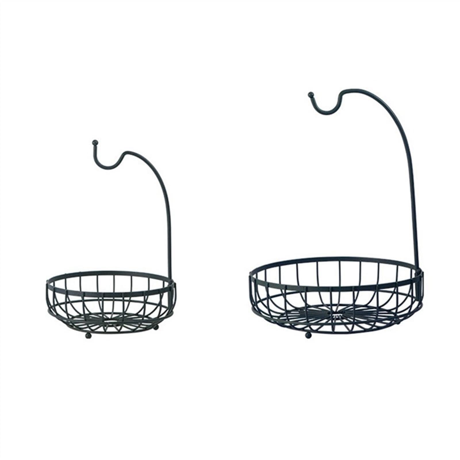 Stainless Steel Fruit Bowl & Vegetable Basket - Banana Hanger with Drain Rack, Kitchen Countertop Storage Stand for Fruits, Snacks, Decor (Medium Size) | Perfect for Kitchen Organization, Dining Table Display & Healthy Snacking