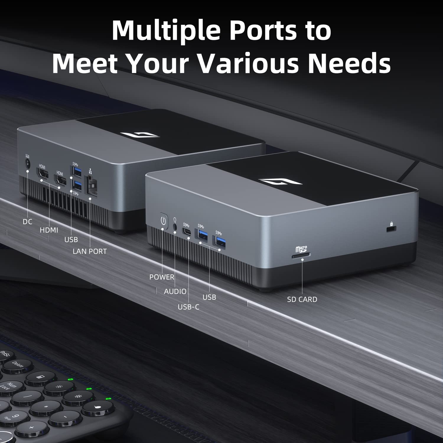 N100 Mini PC - Nano A1 Linux Mini Computer with 16GB DDR4 RAM & 2TB SSD, 4K Dual Display, WiFi 6, BT5.2, RJ45, VESA Mount - Compact Desktop for Home Office, Gaming & Media Center