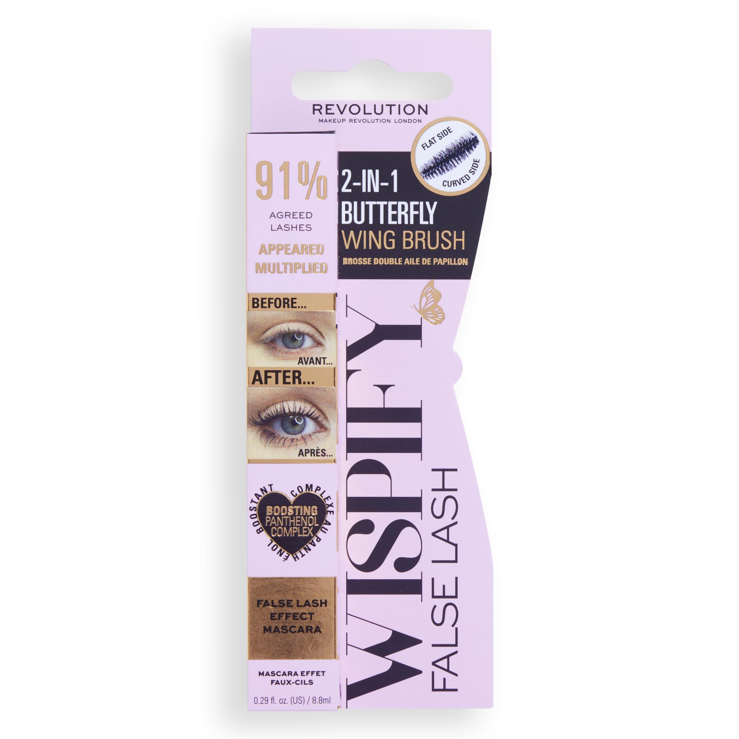 Makeup Revolution Wispify False Lash Mascara - Volumizing & Lengthening, Ultra Black, Nourishing Formula, 0.29 fl oz | Perfect for Everyday Wear, Date Night & Special Occasions