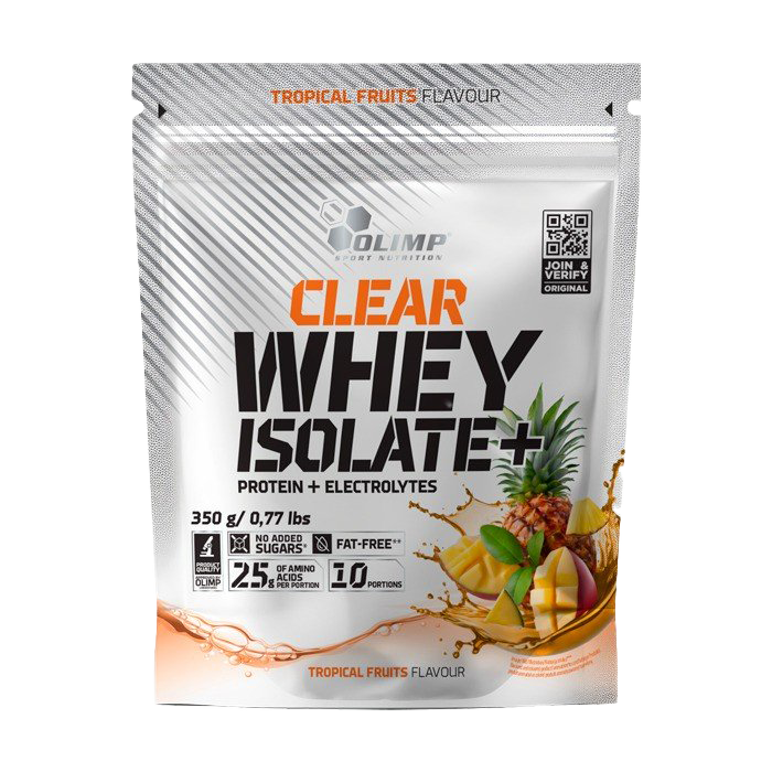 Clear Whey Isolate+ Protein Powder - Tropical Fruits Flavor 350g | Post-Workout Recovery & Muscle Building Supplement for Athletes & Fitness Enthusiasts