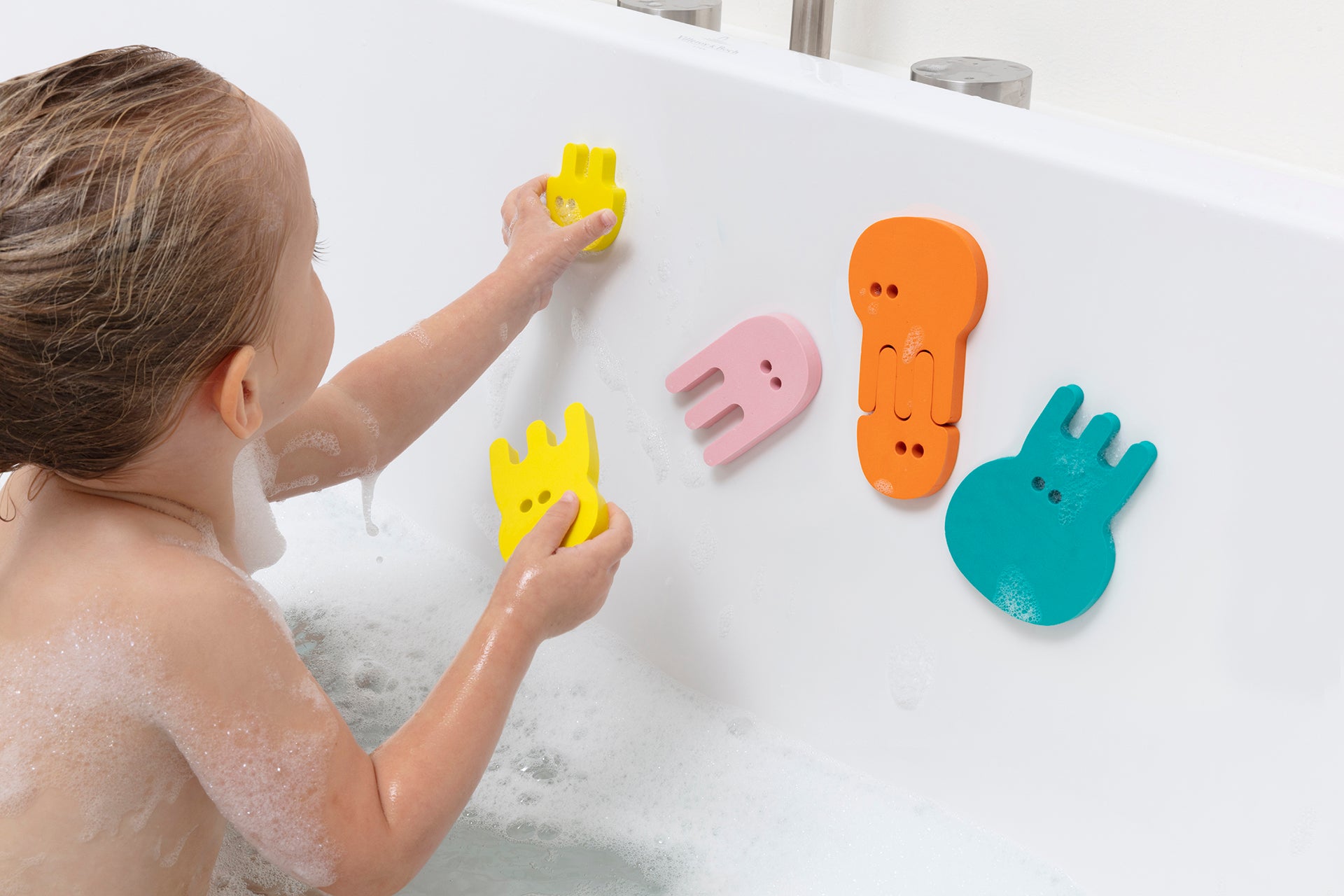 Quut Soft Foam Bath Puzzle - Jellyfish Shape Non-Toxic Bathtub Toy for Toddlers & Kids | Fun Educational Bath Time Activity for Sensory Play & Early Learning