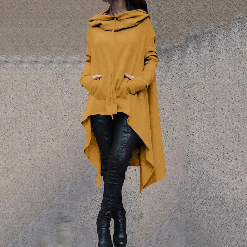 Women's Gothic Oversized Hooded Sweatshirt - Long Sleeve Turtleneck Y2K Graphic Hoodie for Fall 2023 | Cute Fashion Pullover for Streetwear, Casual Outfits & Layering in Cool Weather