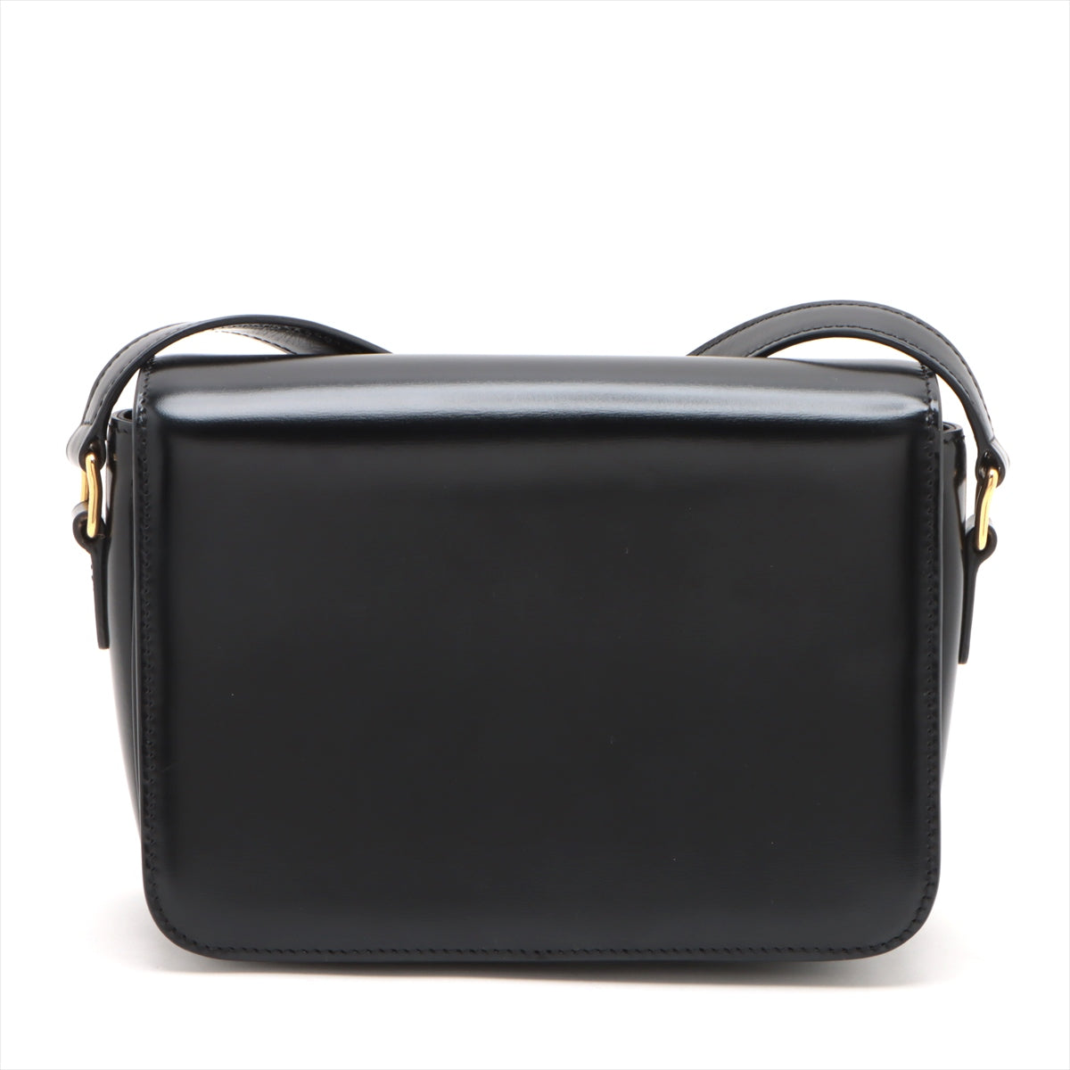 Celine Triomphe Teen Black Leather Crossbody Bag for Women - Stylish Shoulder Purse for Everyday Use, Work & Travel