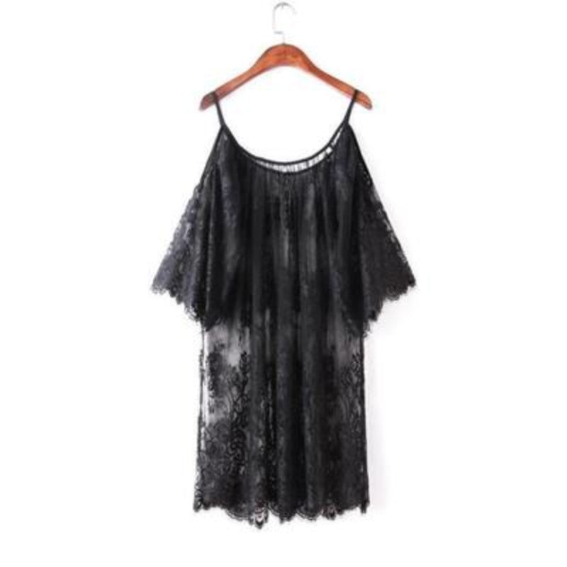 Women's White Lace Beach Cover Up Dress - Lightweight Pareo Swimsuit Coverup for Pool, Vacation & Summer Outfits | Swimwear Accessory for Beach, Resort & Tropical Getaways